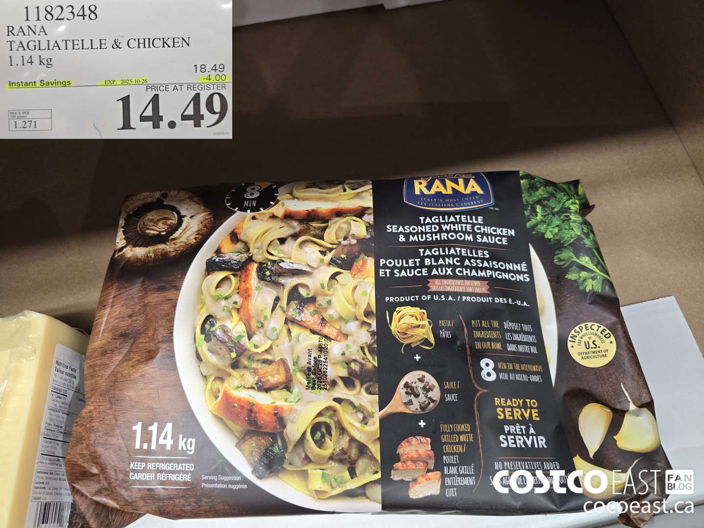 1182348 RANA TAGLIATELLE & CHICKEN 1.14 KG ($4.00 INSTANT SAVINGS EXPIRES ON 2025-10-26) $14.49