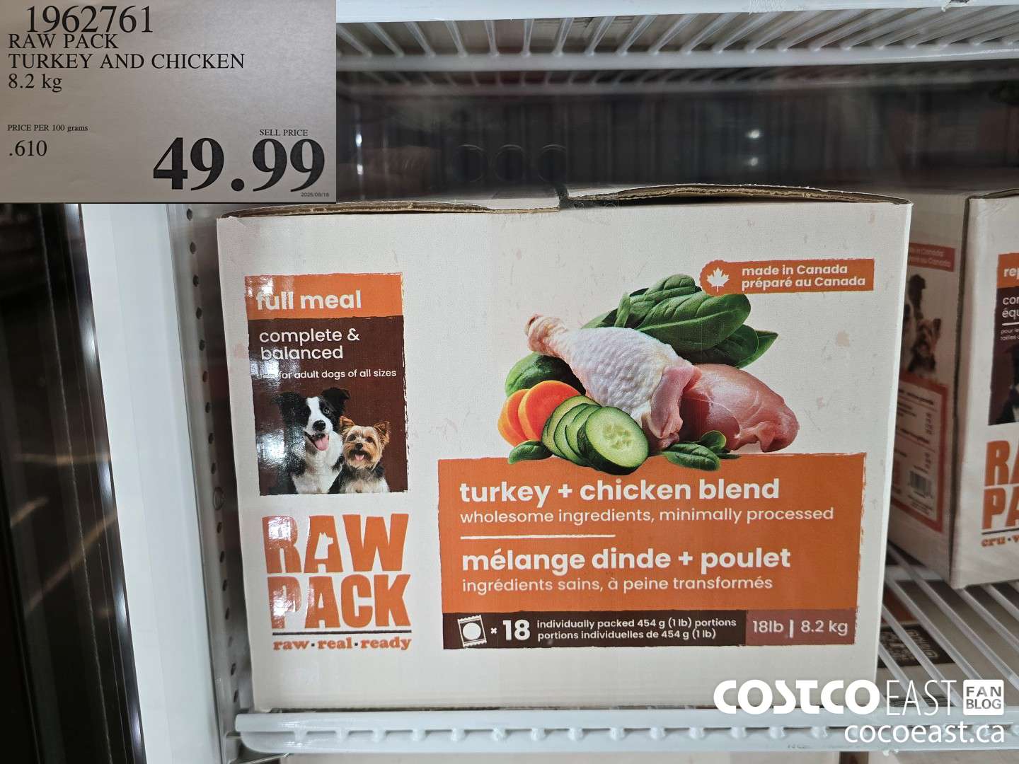 1962761 RAW PACK TURKEY AND CHICKEN 8.2 kg $49.99