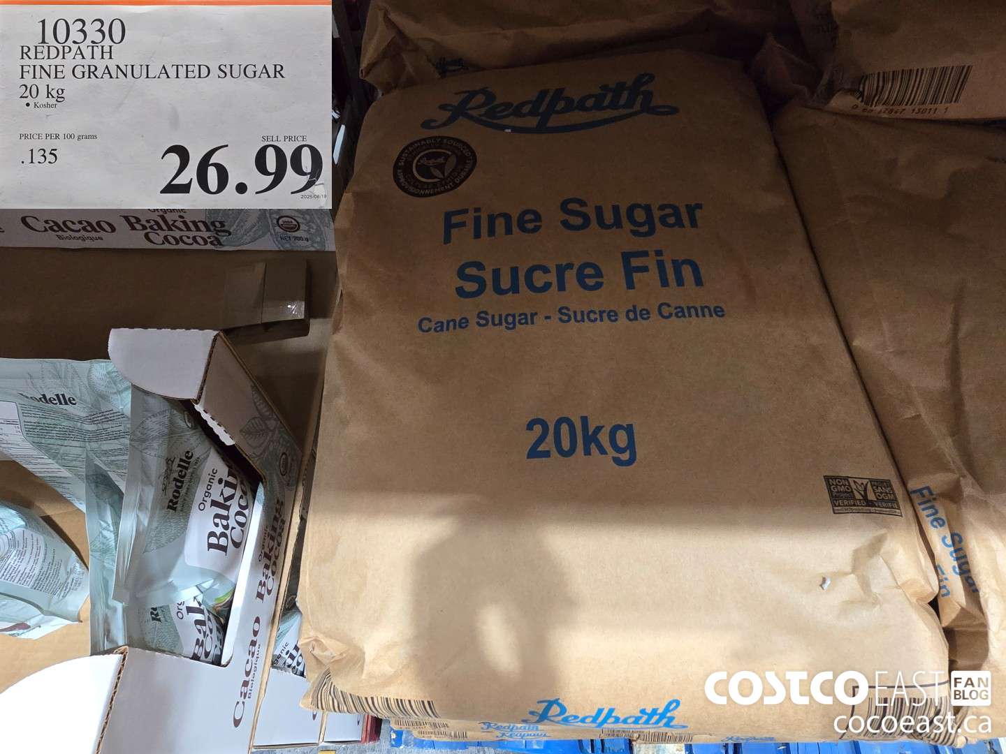 10330 REDPATH FINE GRANULATED SUGAR 20 KG $26.99