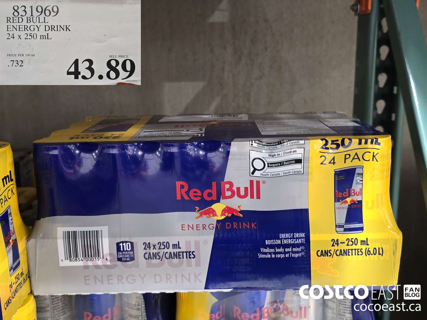 831969 RED BULL ENERGY DRINK 24 x 250 mL $43.89