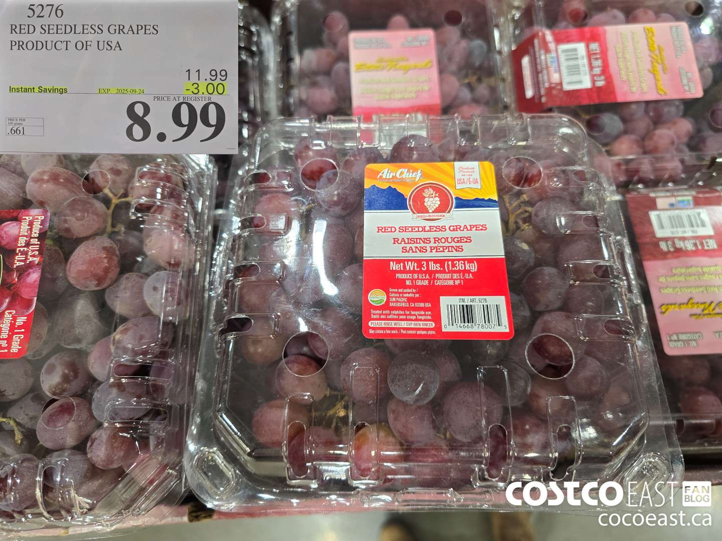 5276 RED SEEDLESS GRAPES PRODUCT OF USA ($3.00 INSTANT SAVINGS EXPIRES ON 2025-09-24) $8.99