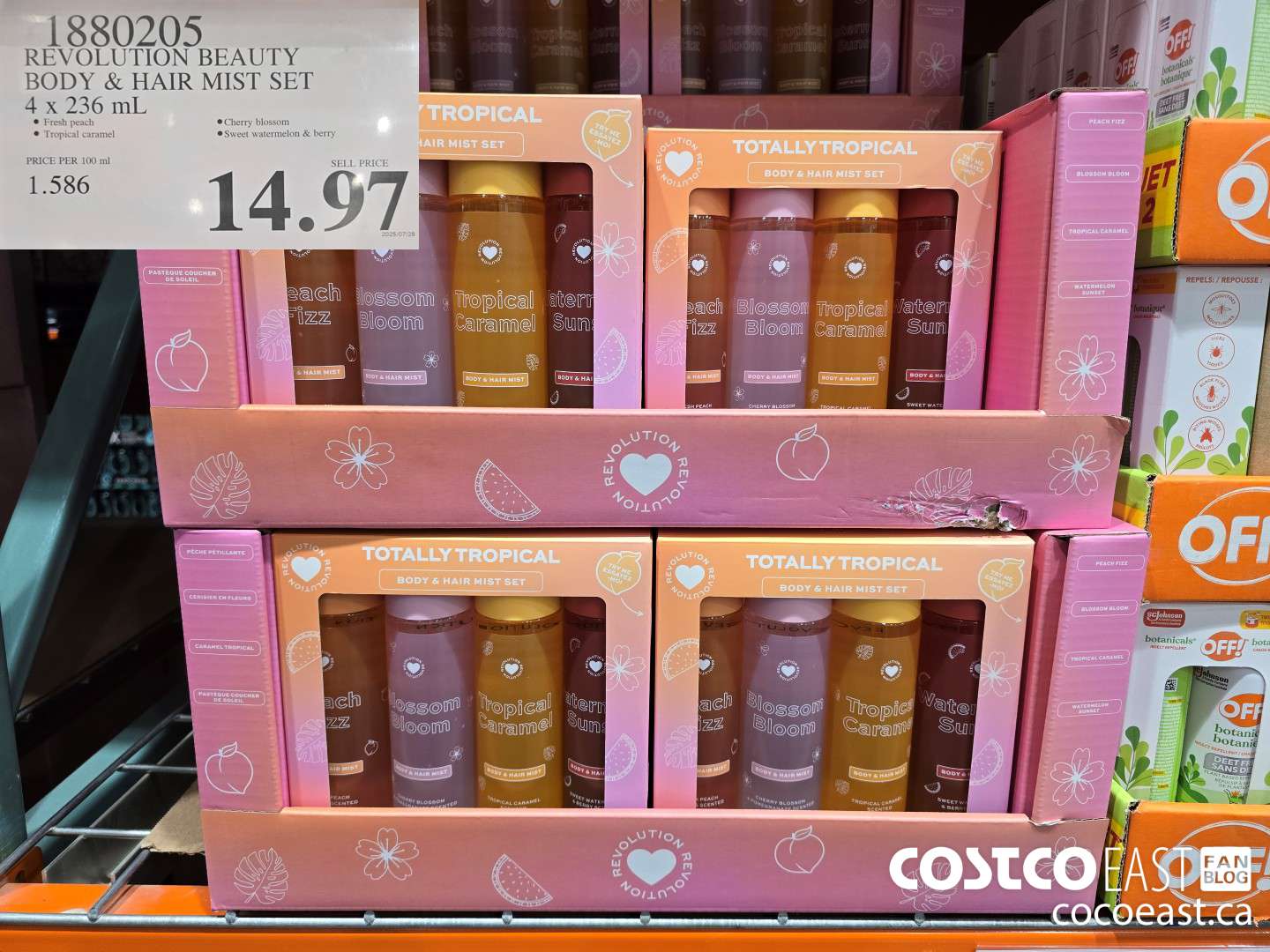 1880205 REVOLUTION BEAUTY BODY & HAIR MIST SET 4 x 236 mL $14.97