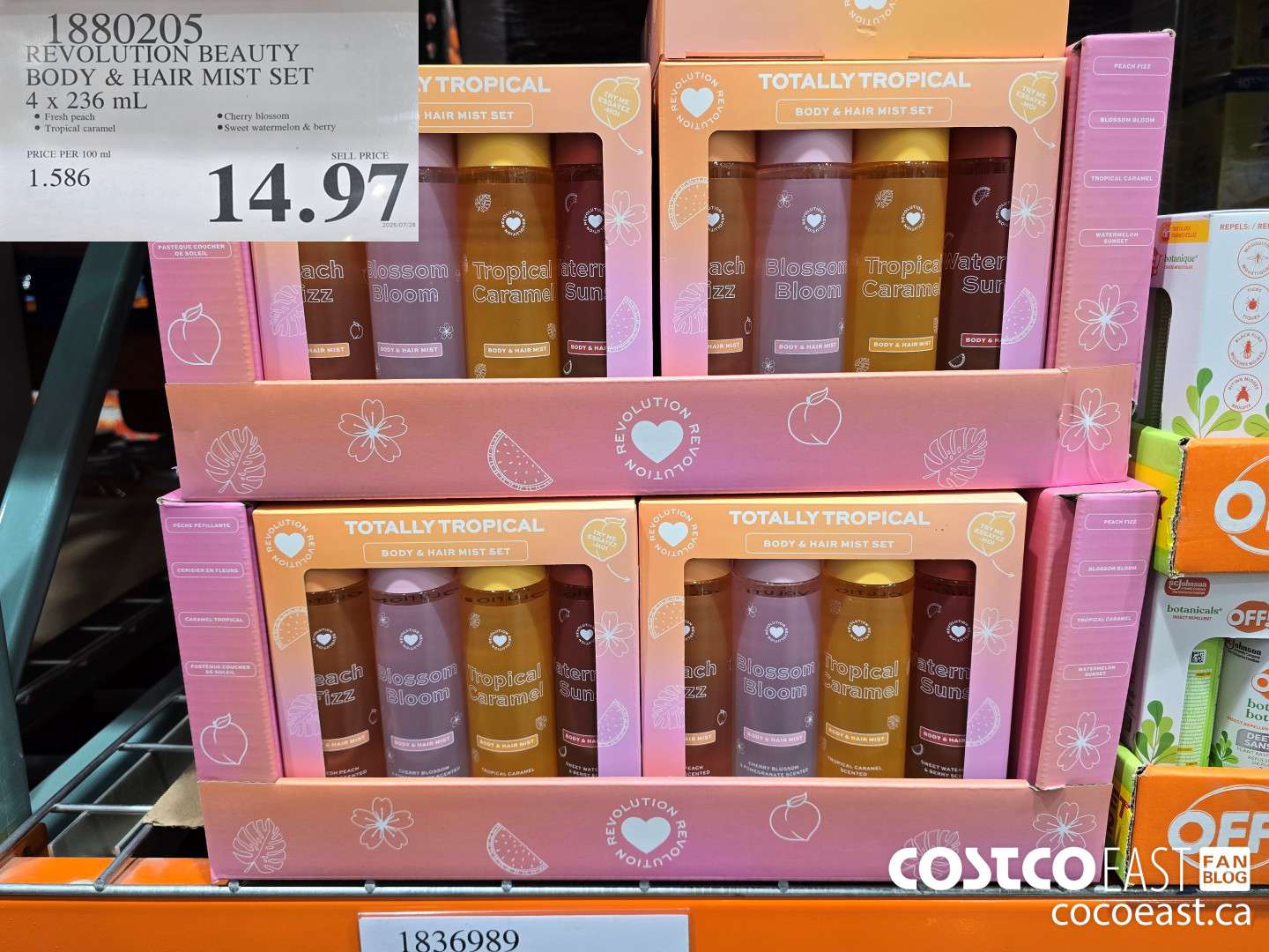 1880205 REVOLUTION BEAUTY BODY & HAIR MIST SET 4 x 236 mL $14.97