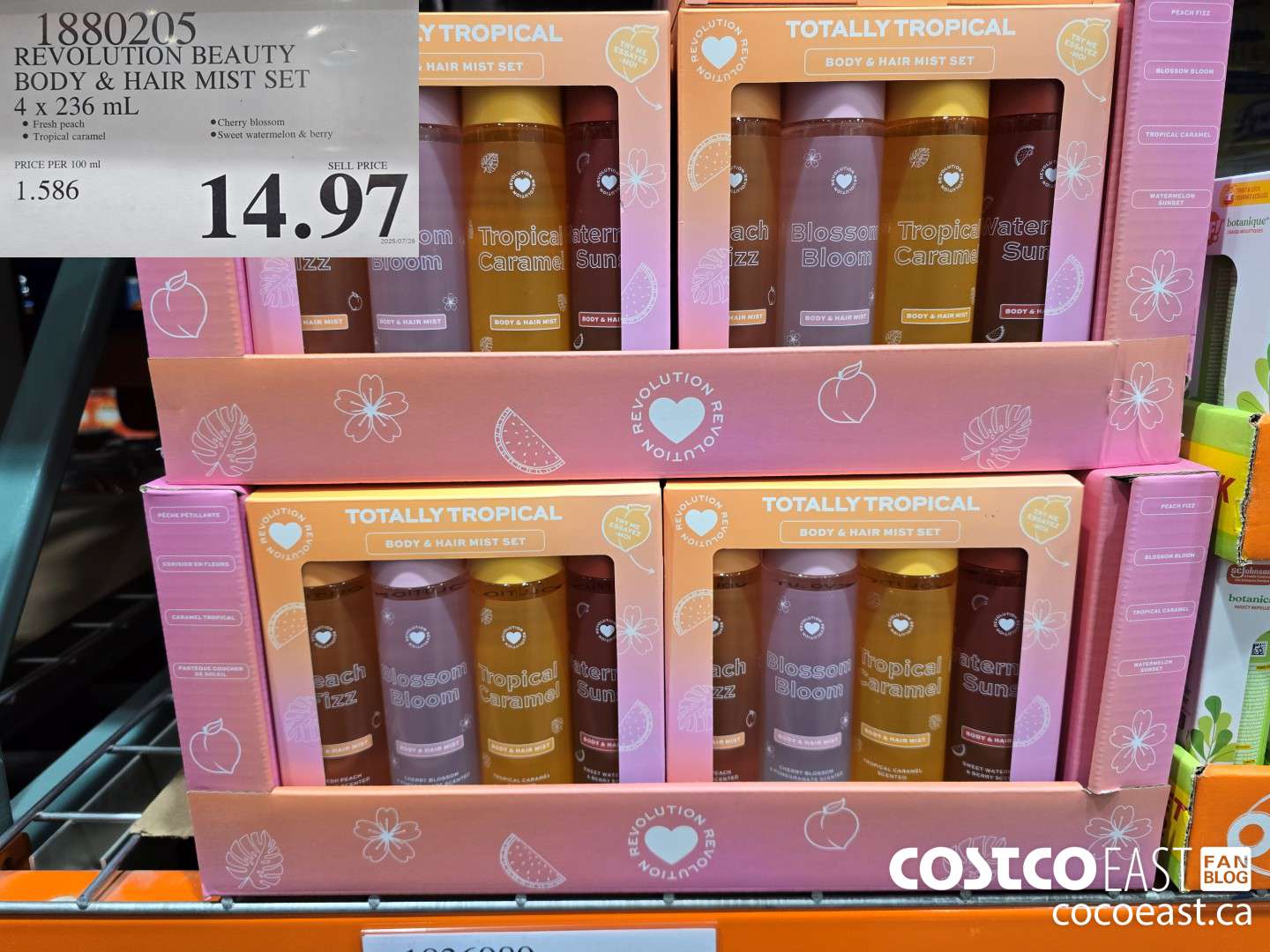 1880205 REVOLUTION BEAUTY BODY & HAIR MIST SET 4 x 236 mL $14.97