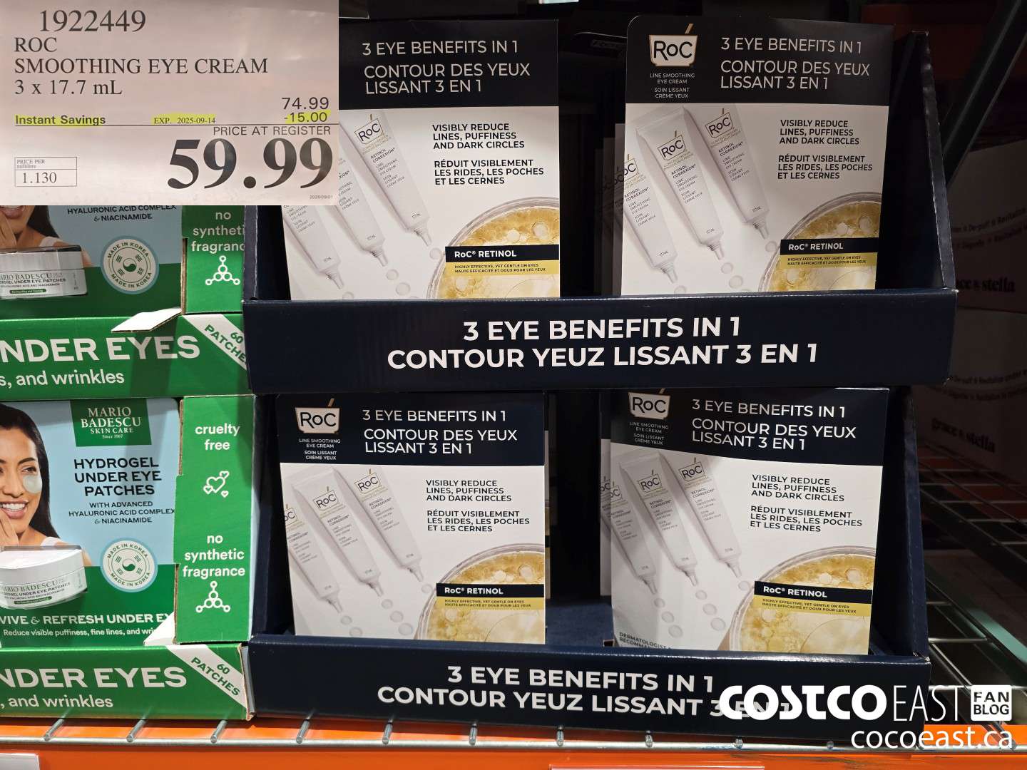 1922449 ROC SMOOTHING EYE CREAM 3 X 17.7 ML ($15.00 INSTANT SAVINGS EXPIRES ON 2025-09-14) $59.99