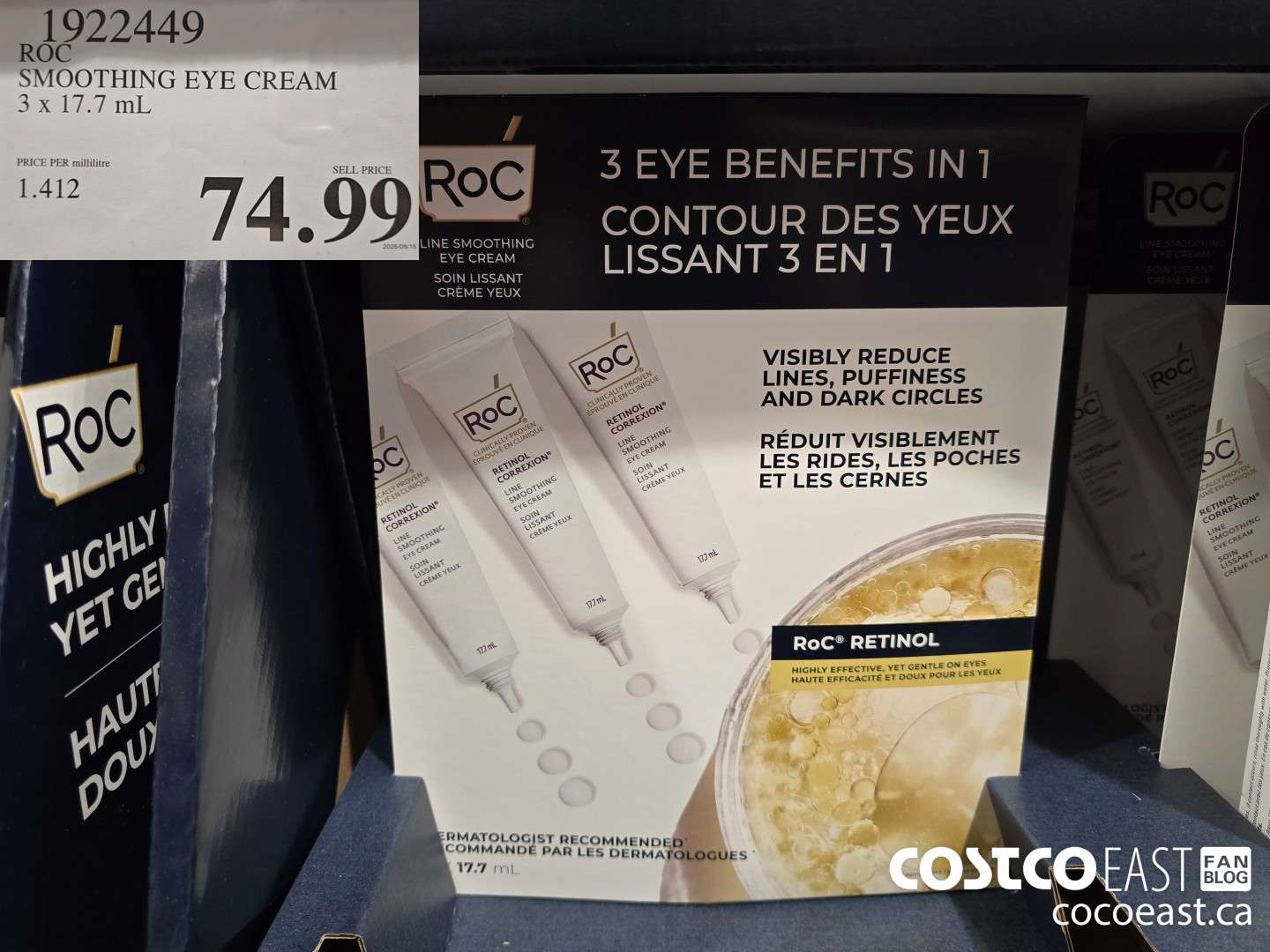 1922449 ROC SMOOTHING EYE CREAM 3 X 17.7 ML $74.99