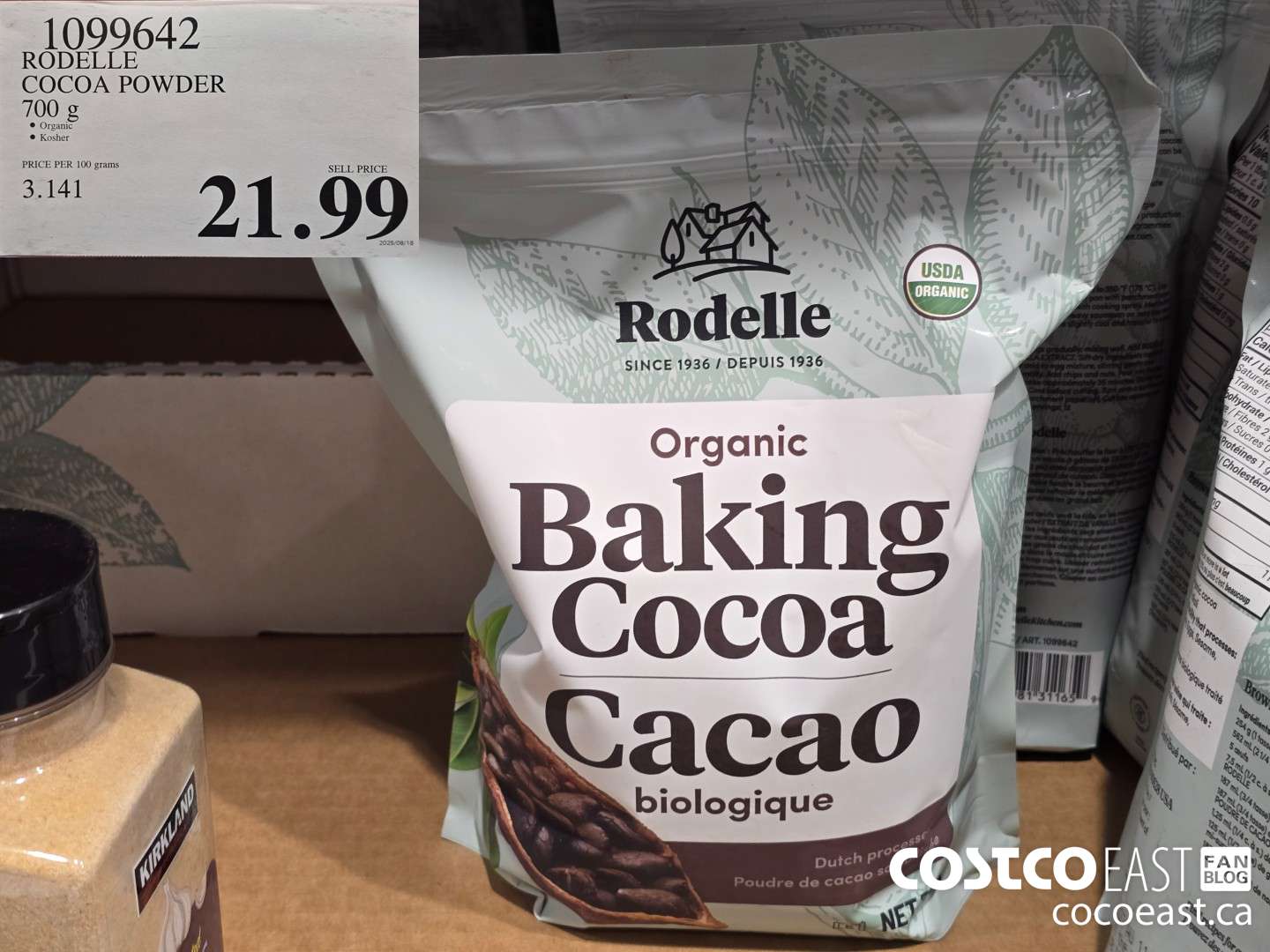 1099642 RODELLE ORGANIC COCOA 700 G $21.99