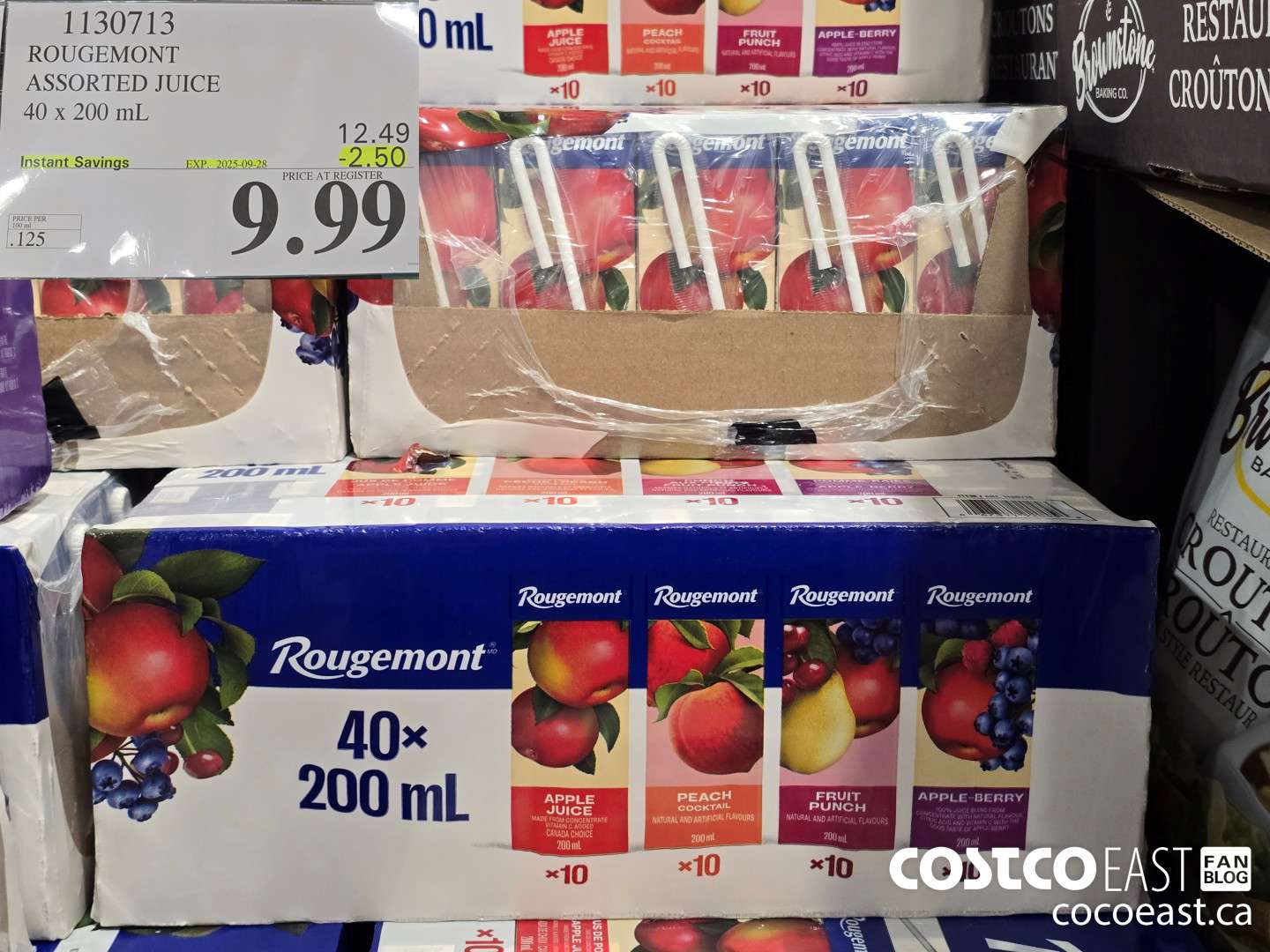 1130713 ROUGEMONT ASSORTED JUICE 40 X 200 ML ($2.50 INSTANT SAVINGS EXPIRES ON 2025-09-28) $9.99