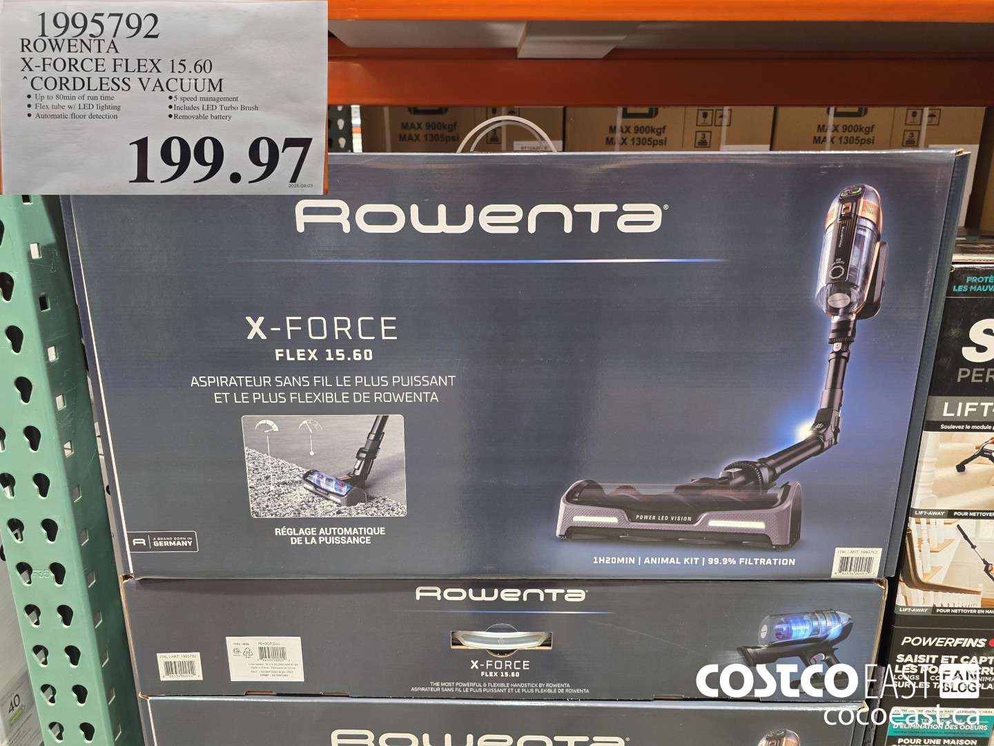 1995792 ROWENTA X FORCE 15.60 CORDLESS VACUUM $199.97