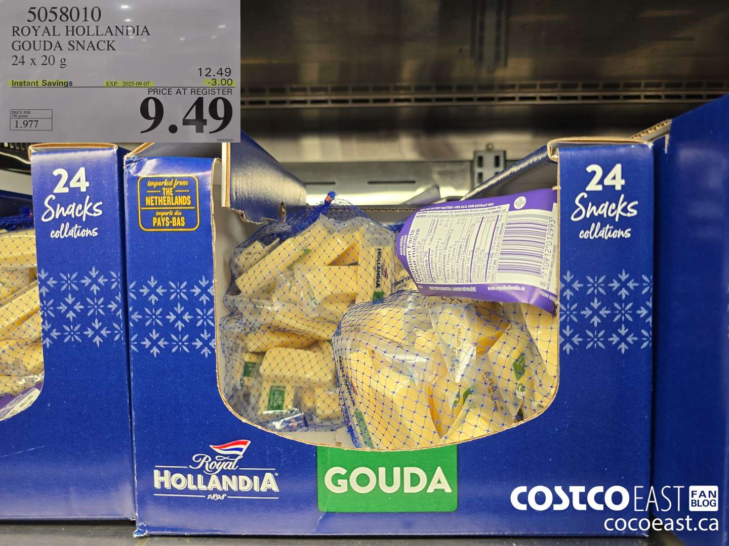 5058010 ROYAL HOLLANDIA GOUDA SNACK 24 x 20 g ($3.00 INSTANT SAVINGS EXPIRES ON 2025-09-07) $9.49