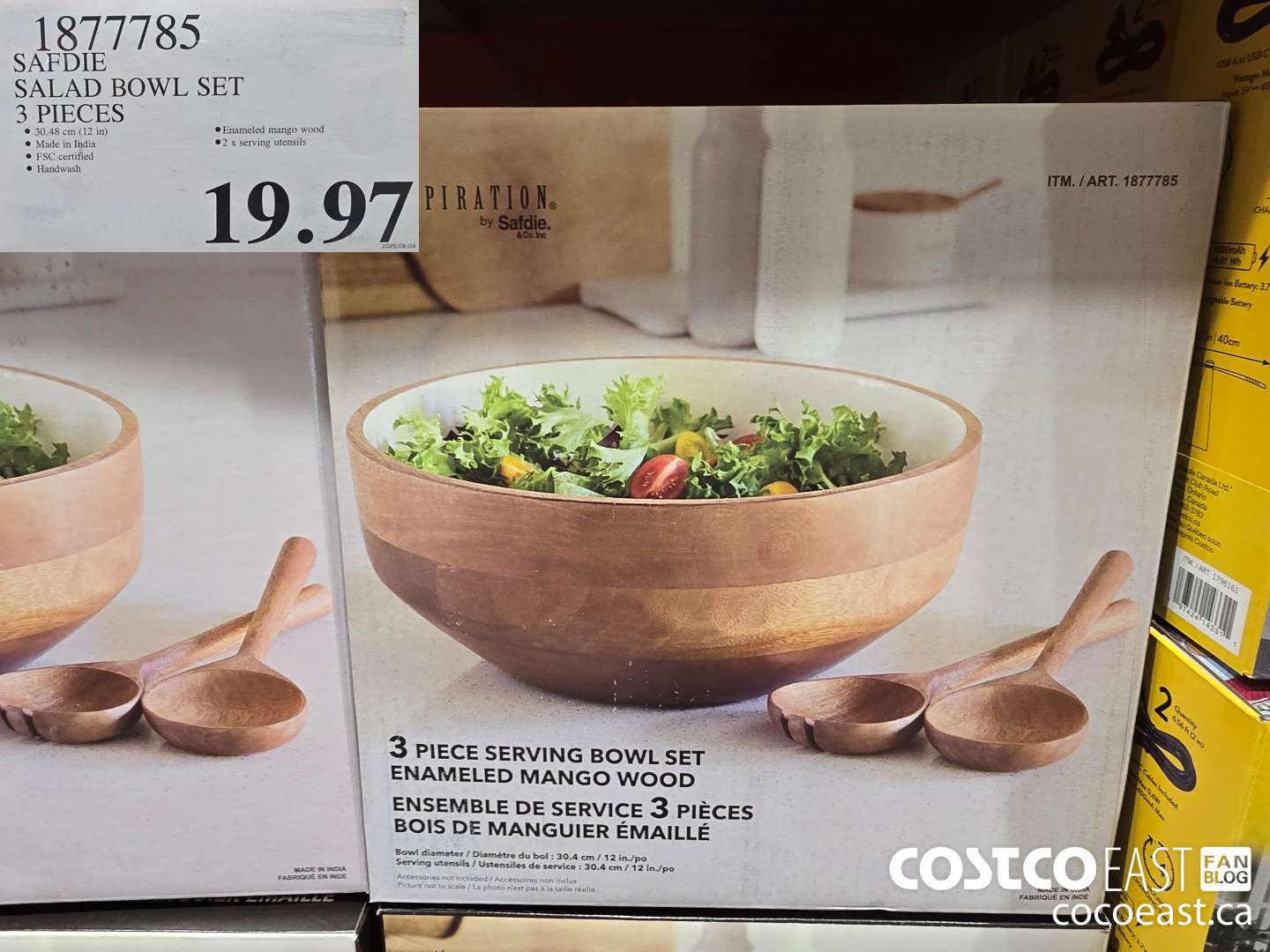 1877785 SAFDIE MANGO WOOD SALAD SET 3 PIECES $19.97