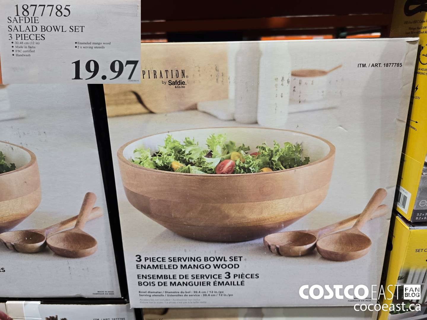 1877785 SAFDIE MANGO WOOD SALAD SET 3 PIECES $19.97