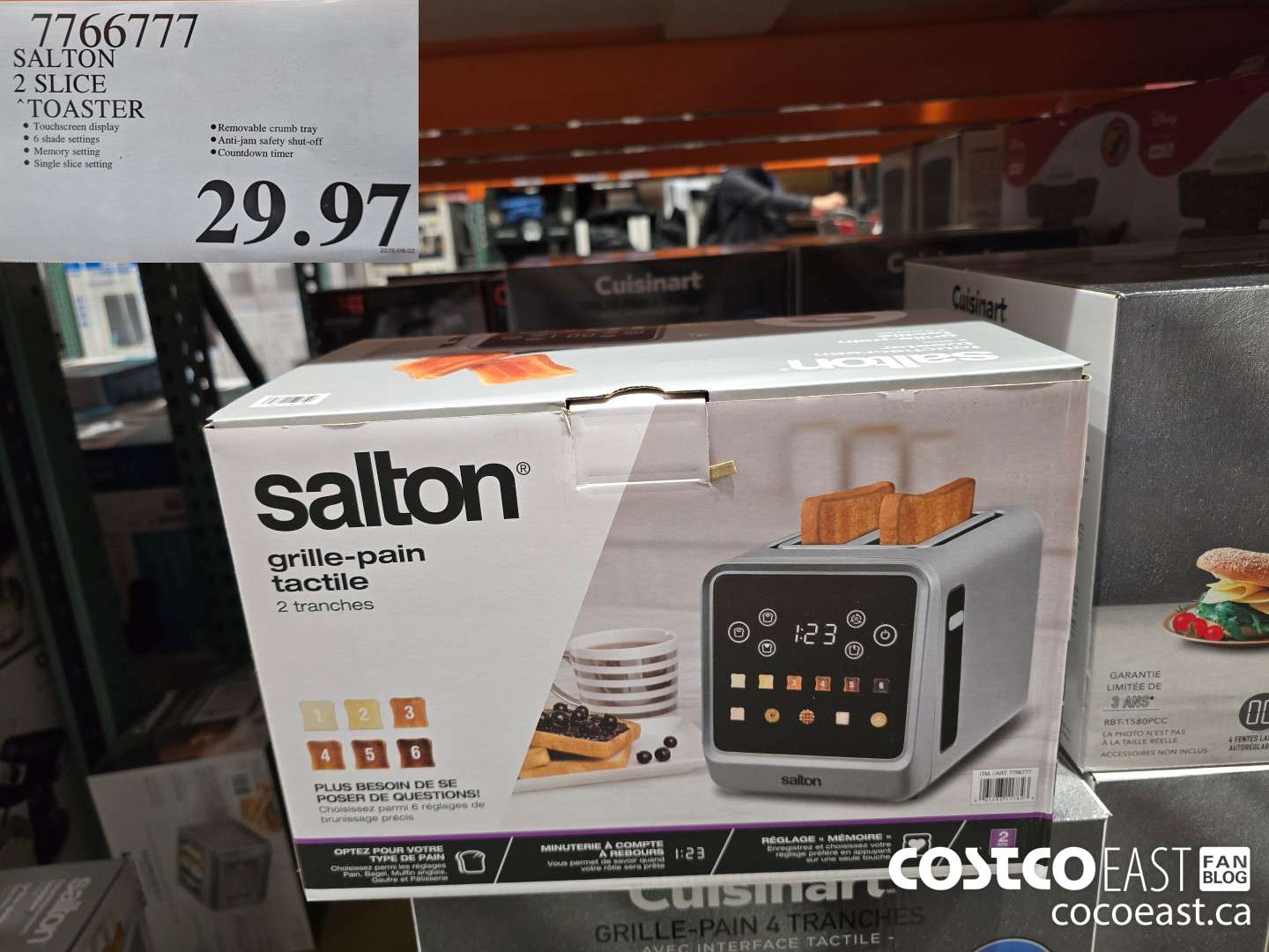 7766777 SALTON TOASTER 2 SLICE $29.97