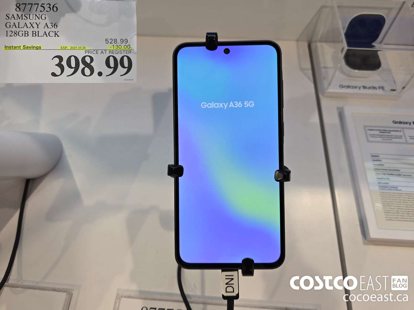 8777536 SAMSUNG GALAXY A36 128GB BLACK ($130.00 INSTANT SAVINGS EXPIRES ON 2025-10-26) $398.99