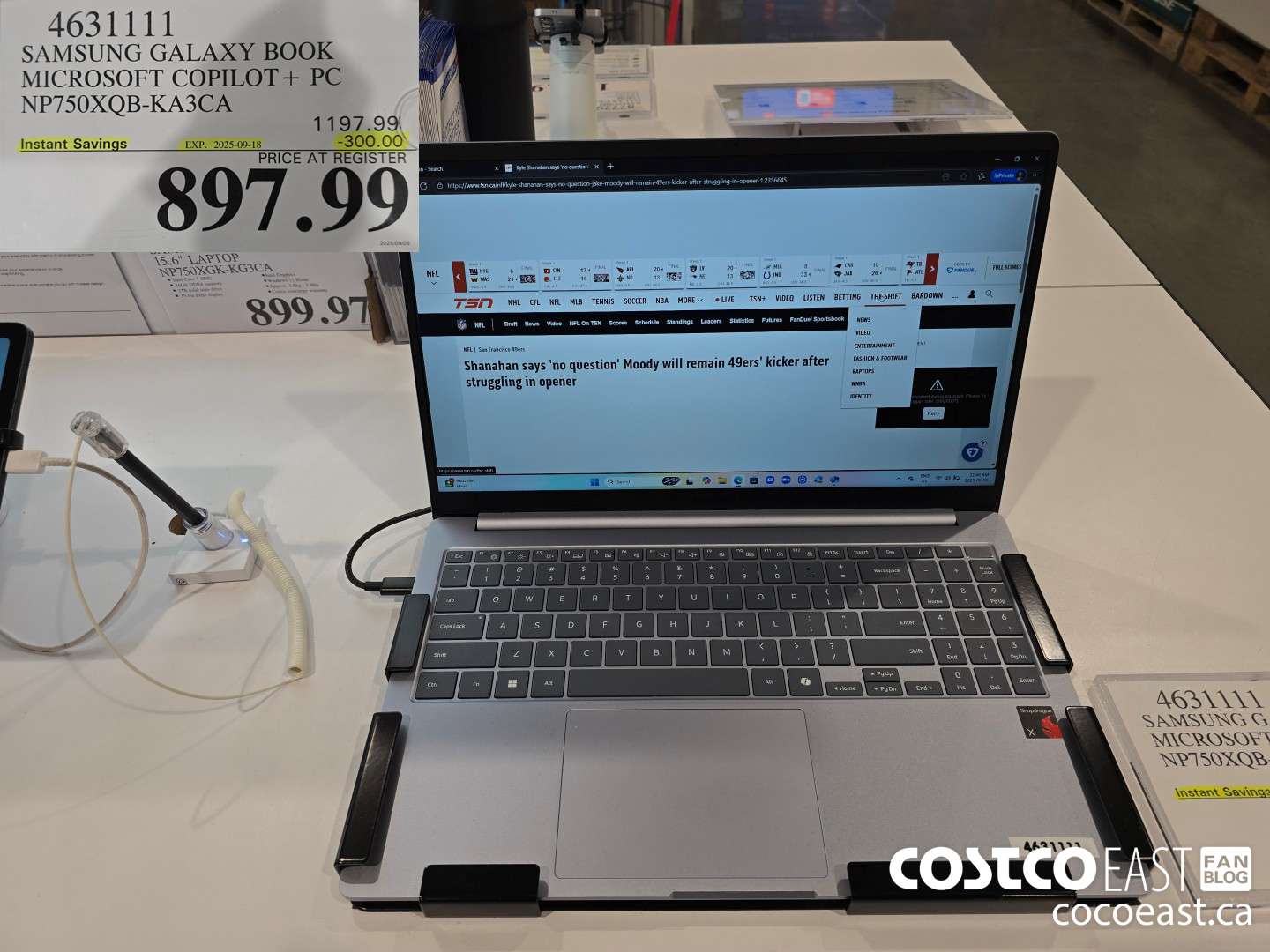 4631111 SAMSUNG GALAXY BOOK MICROSOFT COPILOT+ PC NP750XQB-KA3CA ($300.00 INSTANT SAVINGS EXPIRES ON 2025-09-18) $897.99