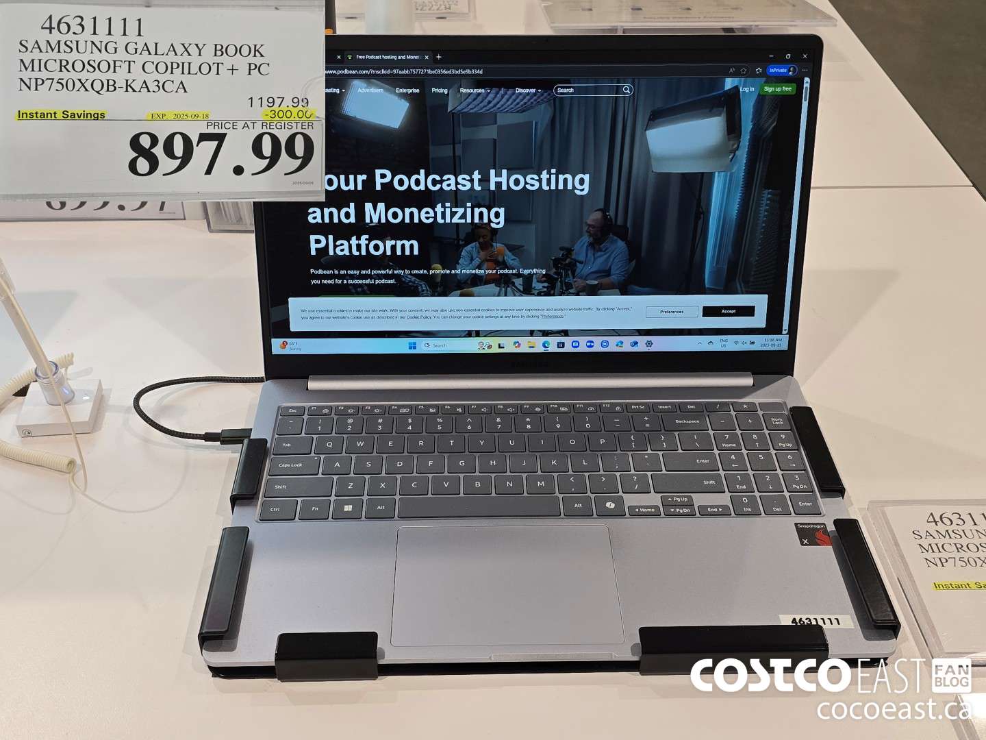 4631111 SAMSUNG GALAXY BOOK MICROSOFT COPILOT+ PC NP750XQB-KA3CA ($300.00 INSTANT SAVINGS EXPIRES ON 2025-09-18) $897.99