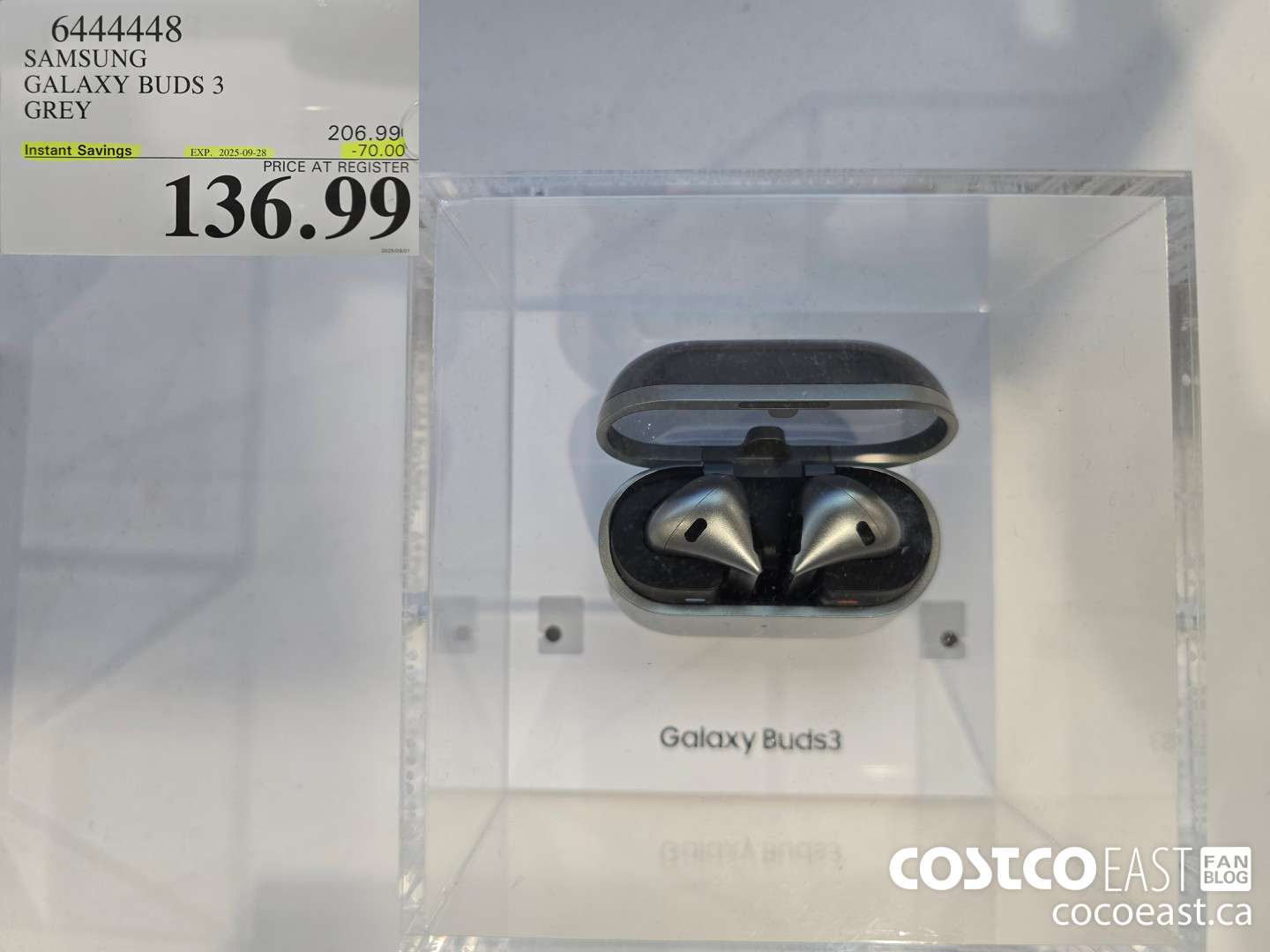 6444448 SAMSUNG GALAXY BUDS 3 GREY ($70.00 INSTANT SAVINGS EXPIRES ON 2025-09-28) $136.99