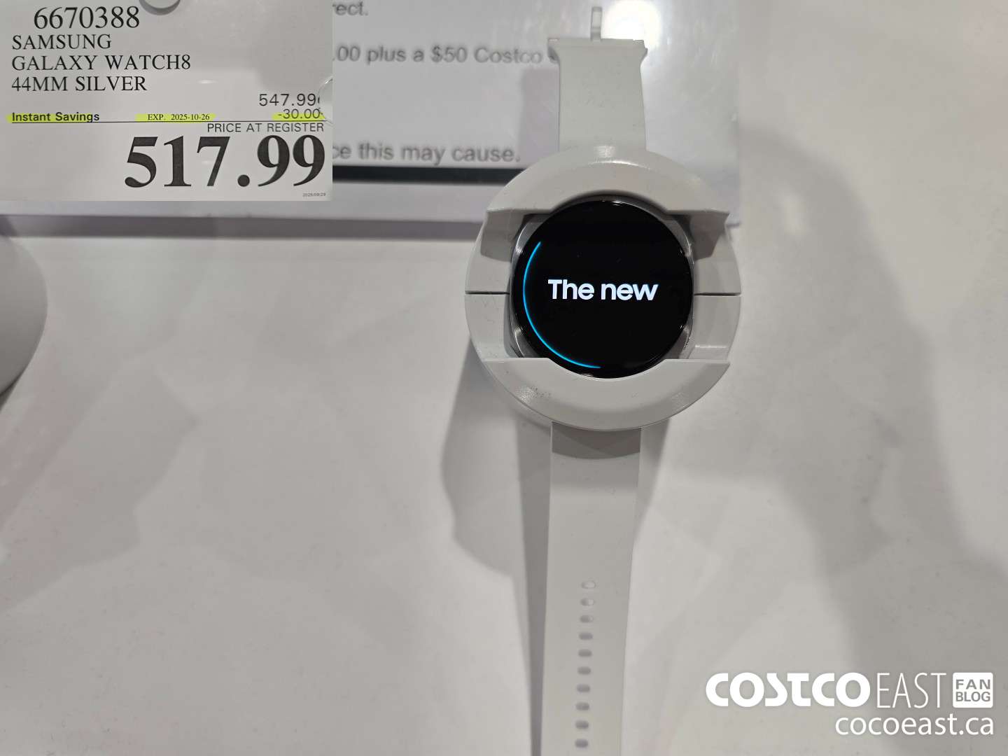 6670388 SAMSUNG GALAXY WATCH8 44MM SILVER ($30.00 INSTANT SAVINGS EXPIRES ON 2025-10-26) $517.99