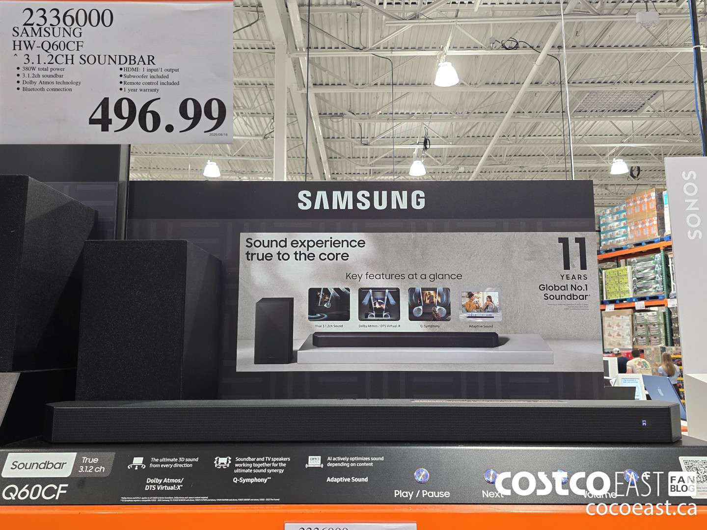 2336000 SAMSUNG HW-Q60CF ~ 3.1.2CH SOUNDBAR $496.99