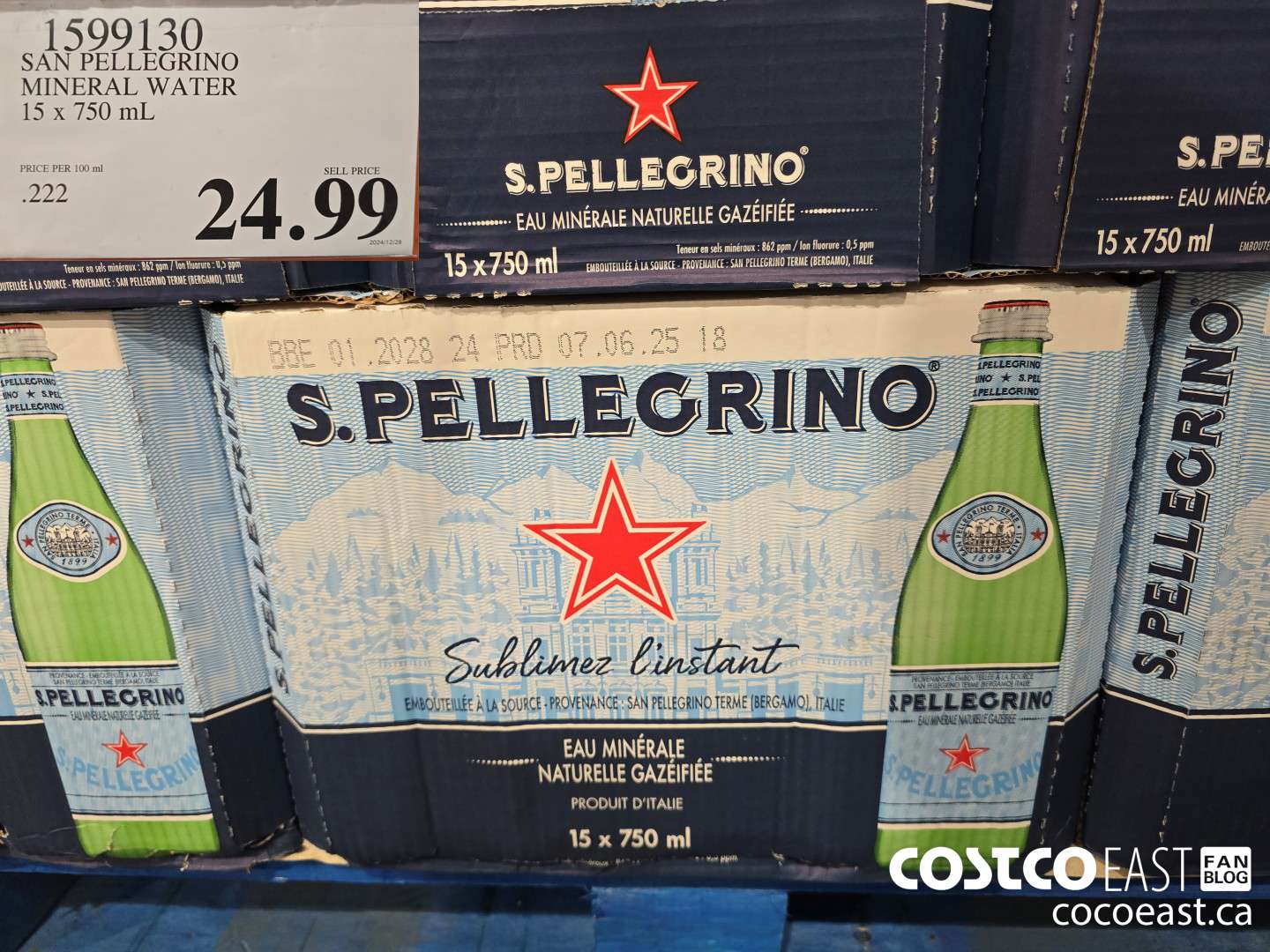 1599130 SAN PELLEGRINO MINERAL WATER 15 x 750 mL $24.99