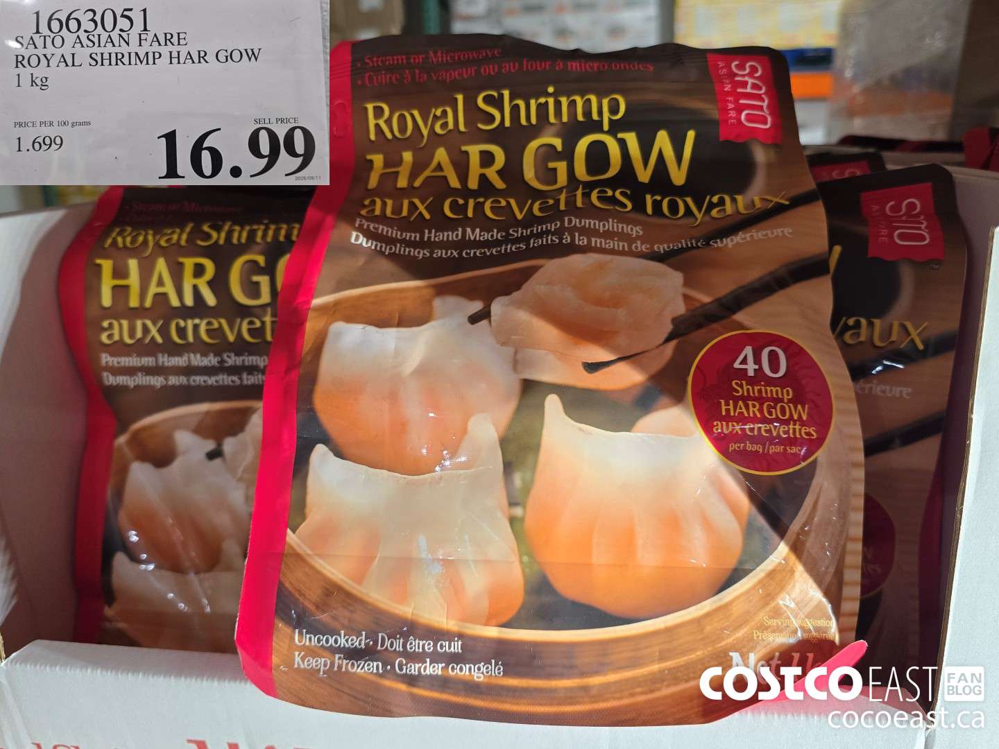 1663051 SATO ASIAN FARE ROYAL SHRIMP HAR GOW 1 kg $16.99