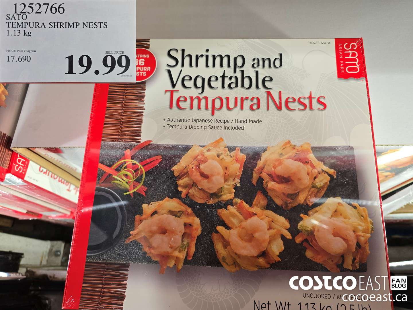 1252766 SATO TEMPURA SHRIMP NESTS 1.13KG $19.99