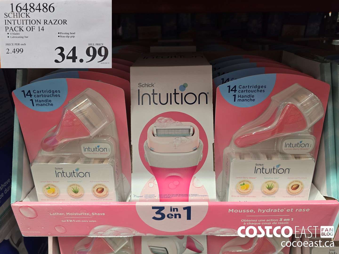 1648486 SCHICK INTUITION RAZOR PACK OF 14 $34.99