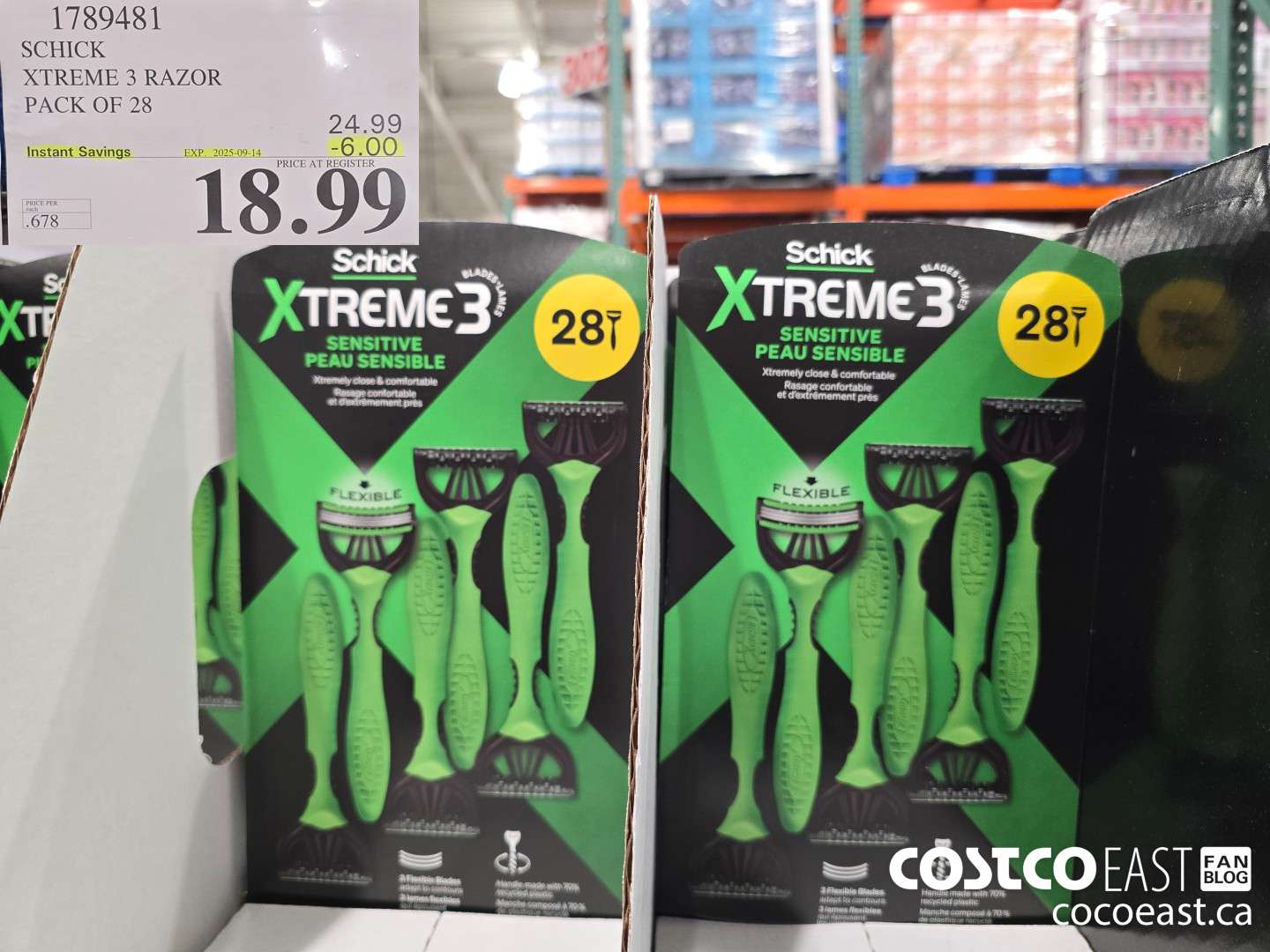1789481 SCHICK XTREME 3 RAZOR PACK OF 28 ($6.00 INSTANT SAVINGS EXPIRES ON 2025-09-14) $18.99