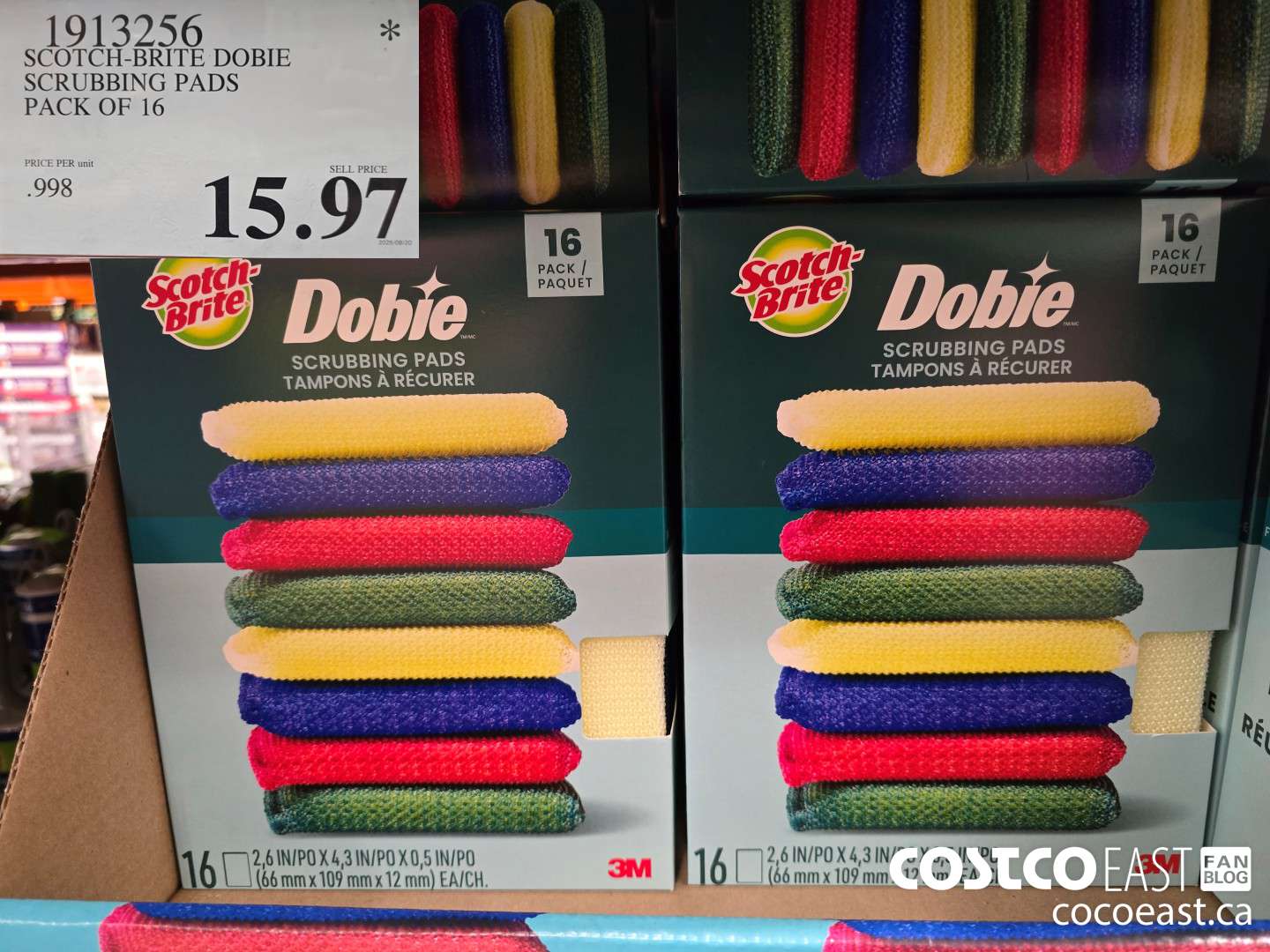 1913256 SCOTCH-BRITE DOBIE SCRUBBING PADS PACK OF 16 $15.97