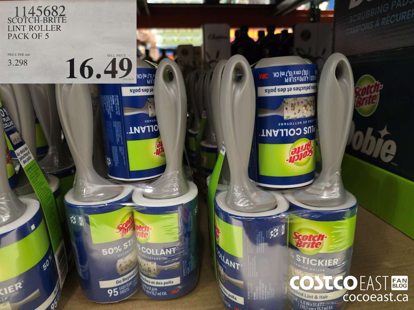 1145682 SCOTCH-BRITE LINT ROLLER PACK OF 5 $16.49