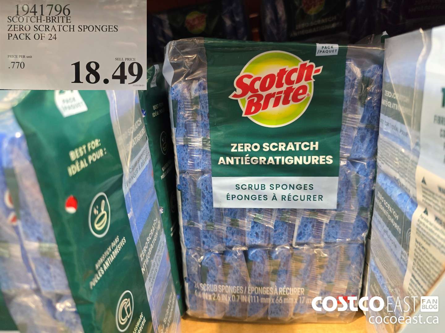 1941796 SCOTCH-BRITE ZERO SCRATCH SPONGES PACK OF 24 $18.49