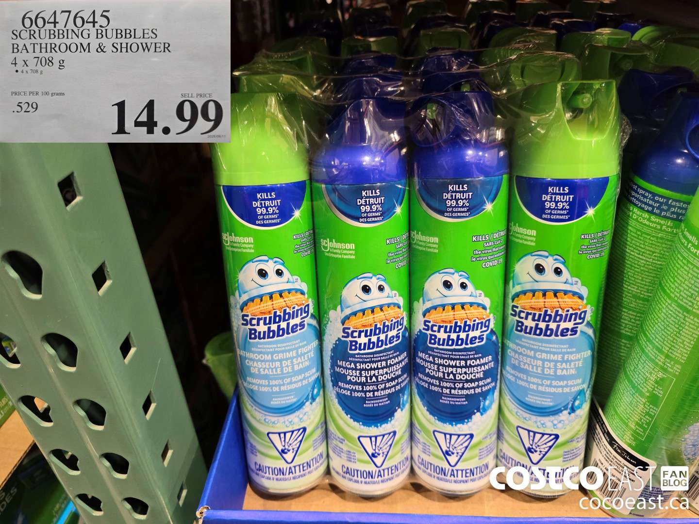 6647645 SCRUBBING BUBBLES BATHROOM & SHOWER 4 X 708 G $14.99