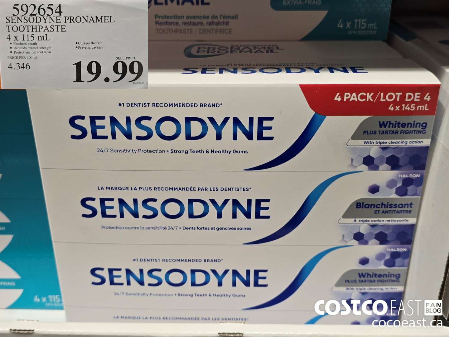 592654 SENSODYNE PRONAMEL TOOTHPASTE 4x 115 mL $19.99