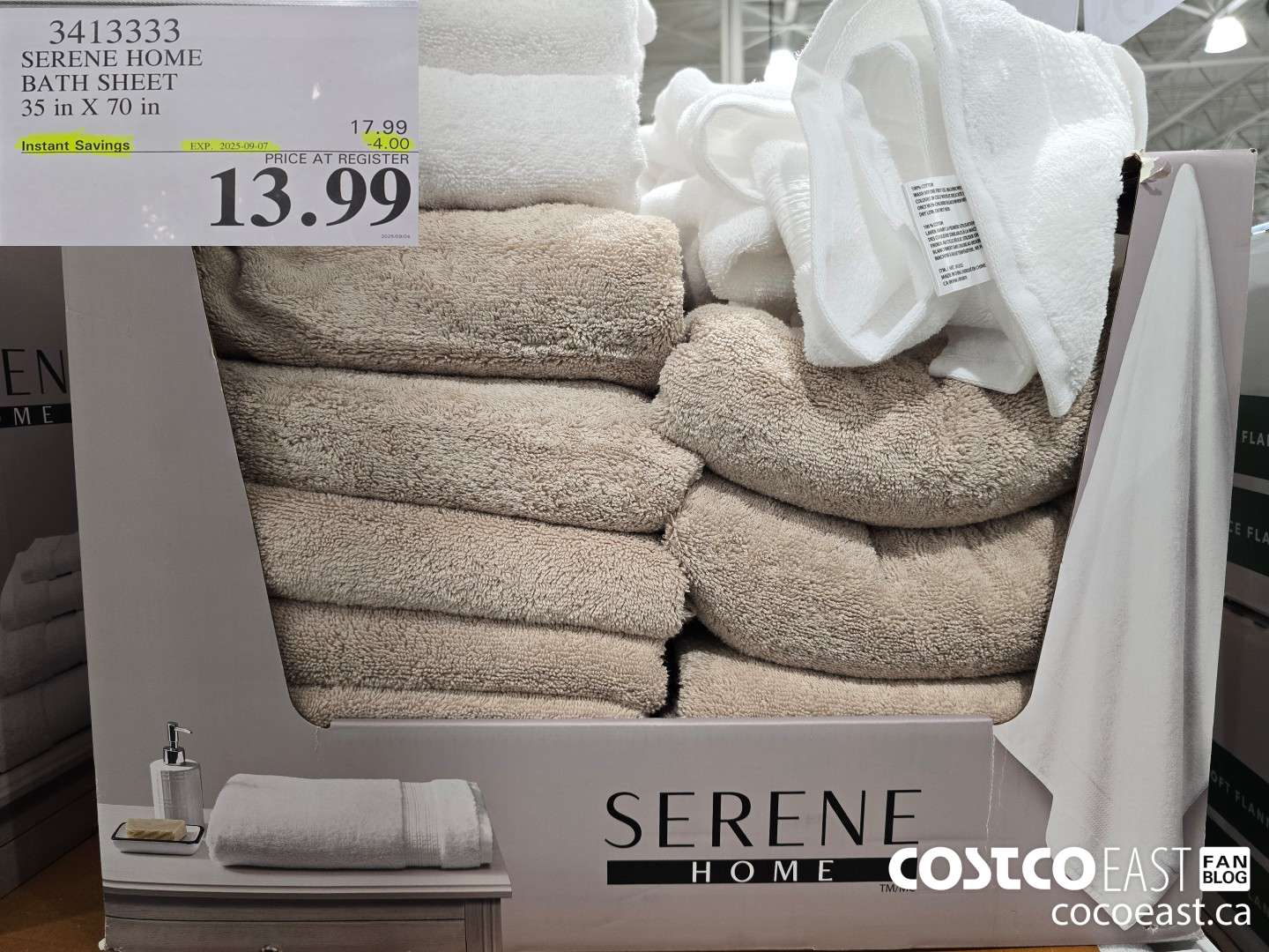 3413333 SERENE HOME BATH SHEET 35 IN X 70 IN ($4.00 INSTANT SAVINGS EXPIRES ON 2025-09-07) $13.99