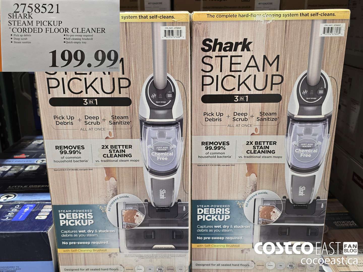 2758521 SHARK STEAM PICKUP CORDED FLOOR CLEANER $199.99