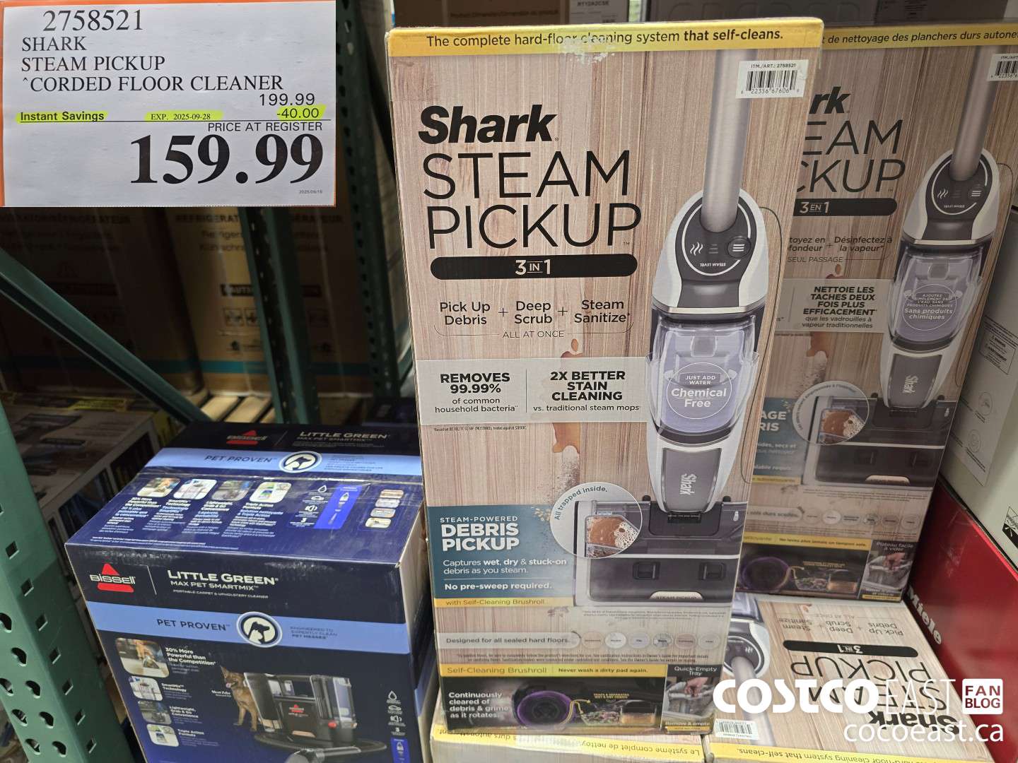 2758521 SHARK STEAM PICKUP CORDED FLOOR CLEANER ($40.00 INSTANT SAVINGS EXPIRES ON 2025-09-28) $159.99