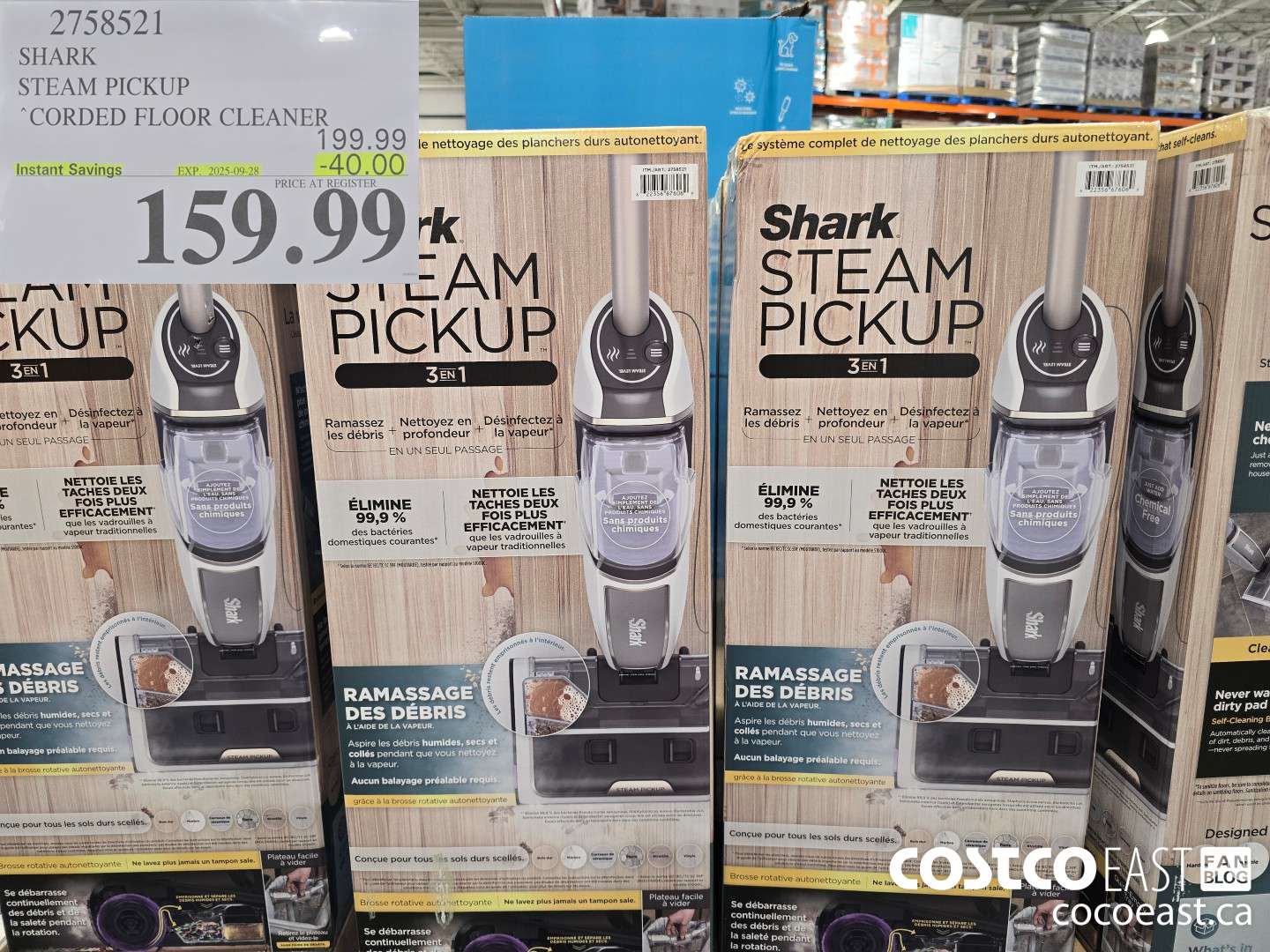 2758521 SHARK STEAM PICKUP CORDED FLOOR CLEANER ($40.00 INSTANT SAVINGS EXPIRES ON 2025-09-28) $159.99