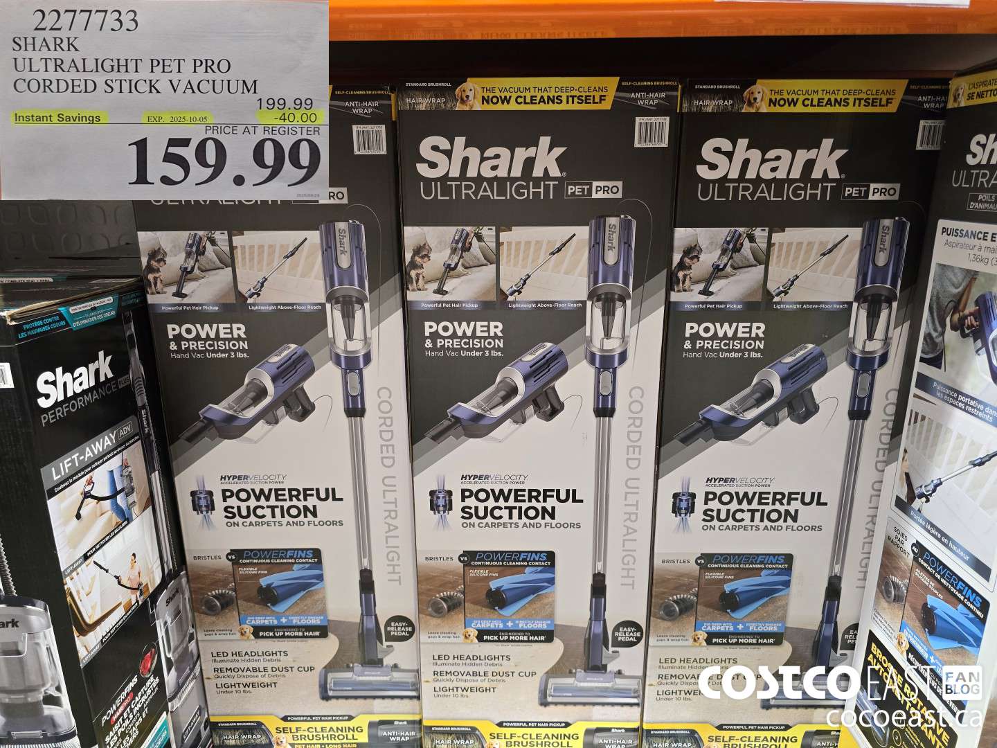 2277733 SHARK ULTRALIGHT PET PRO CORDED STICK VACUUM ($40.00 INSTANT SAVINGS EXPIRES ON 2025-10-05) $159.99