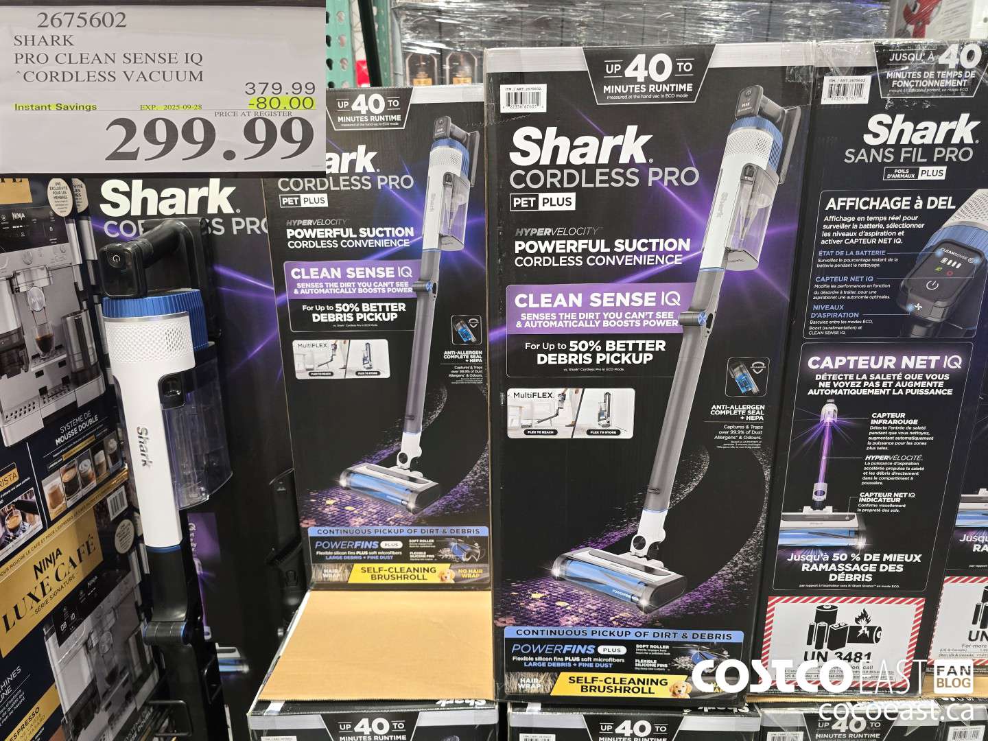 2675602 SHARK PRO CLEAN SENSE IQ CORDLESS VACUUM ($80.00 INSTANT SAVINGS EXPIRES ON 2025-09-28) $299.99