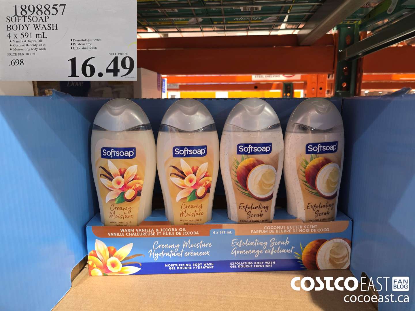 1898857 SOFTSOAP BODY WASH 4 x 591 mL $16.49