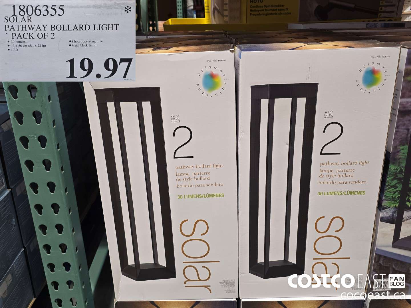 1806355 SOLAR PATHWAY BOLLARD LIGHT PACK OF 2 $19.97