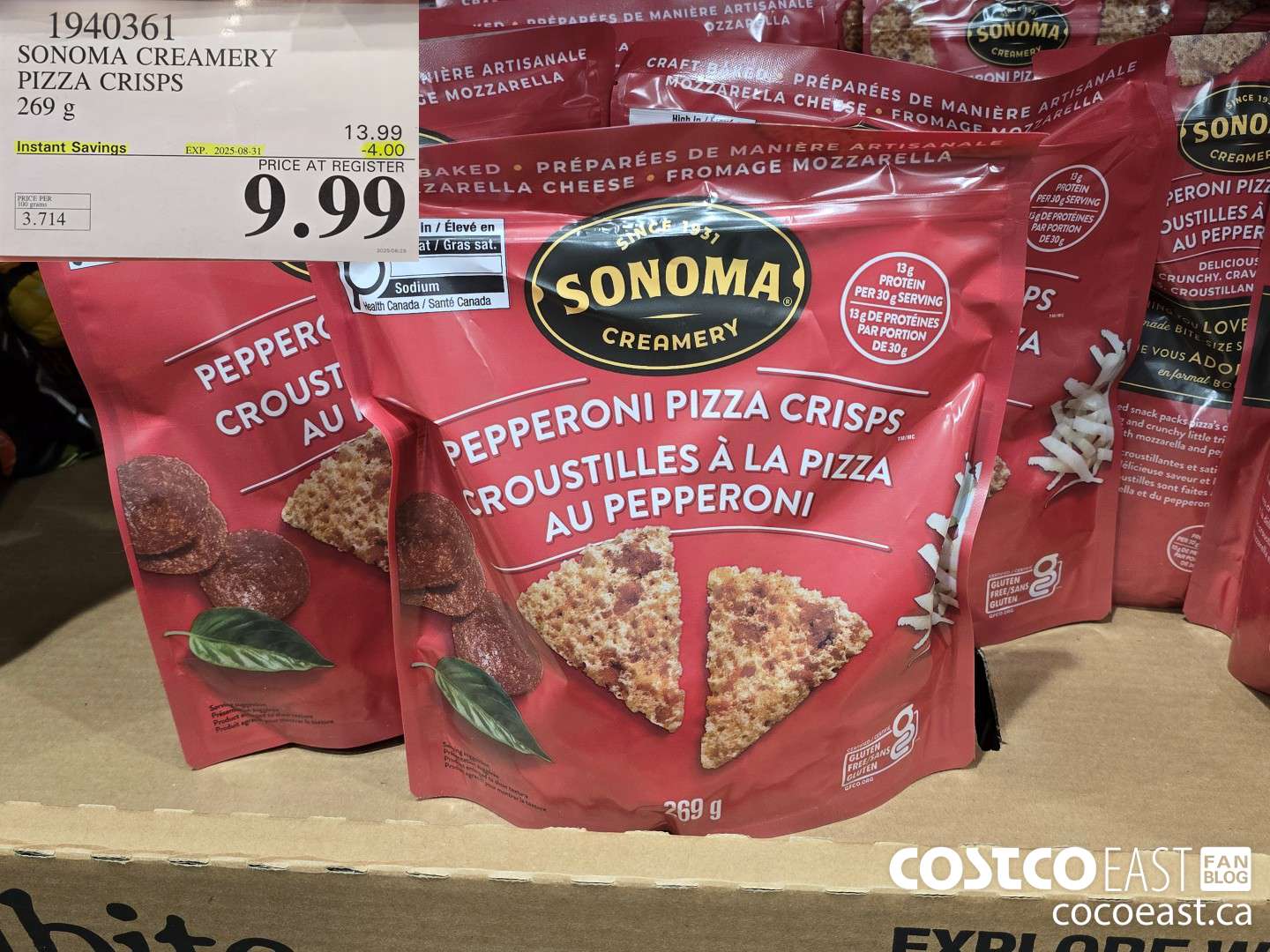 1940361 SONOMA CREAMERY PEPPERONI PIZZA CRISP 269 G ($4.00 INSTANT SAVINGS EXPIRES ON 2025-08-31) $9.99