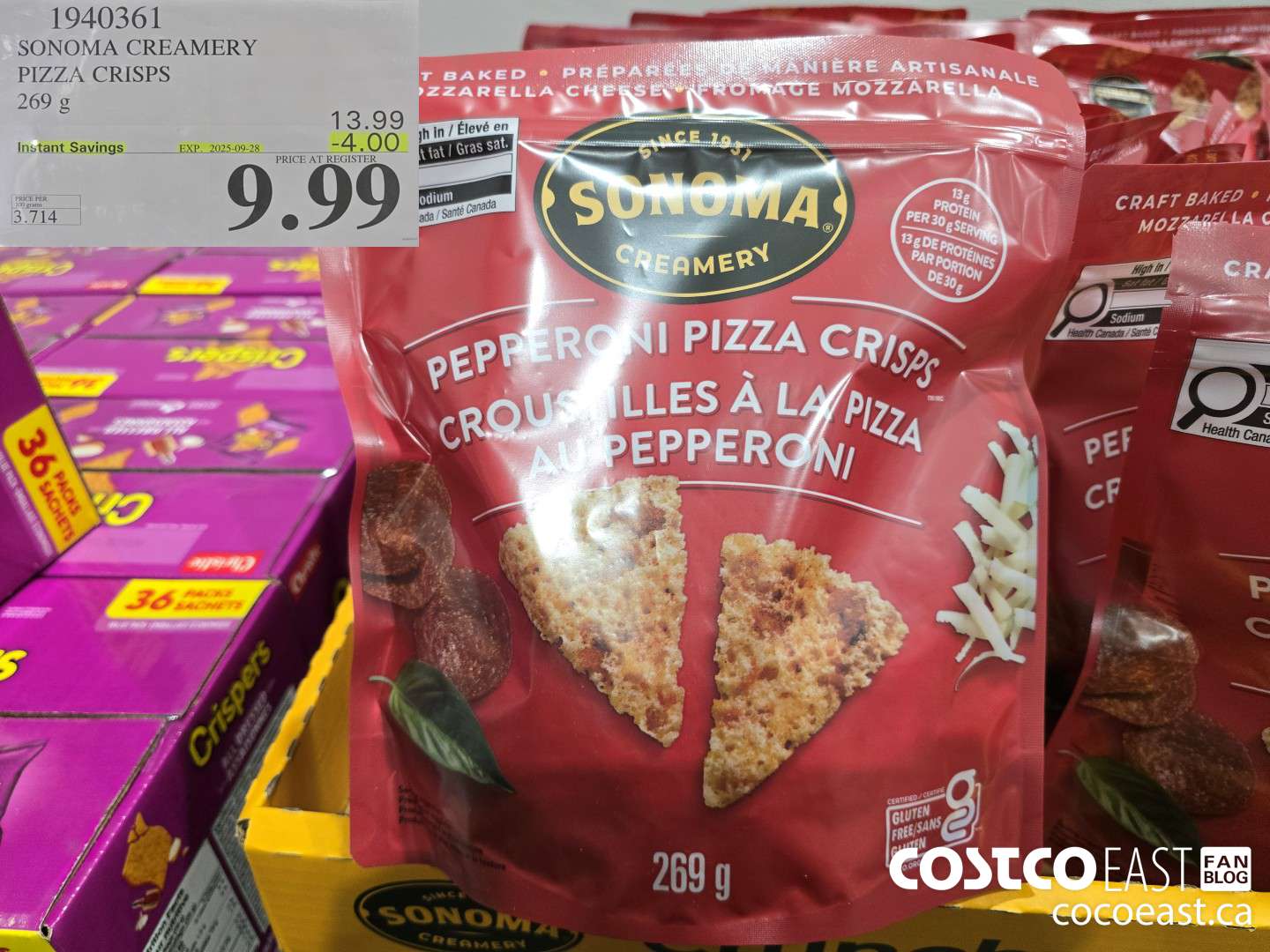 1940361 SONOMA CREAMERY PEPPERONI PIZZA CRISP 269 G ($4.00 INSTANT SAVINGS EXPIRES ON 2025-09-28) $9.99