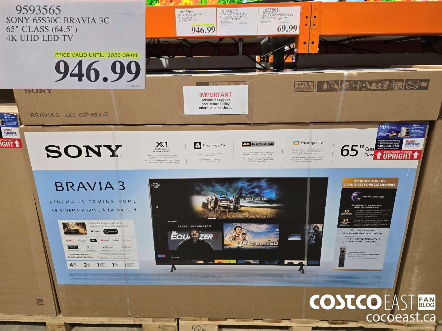 9593565 SONY 65830C BRAVIA 3C 65