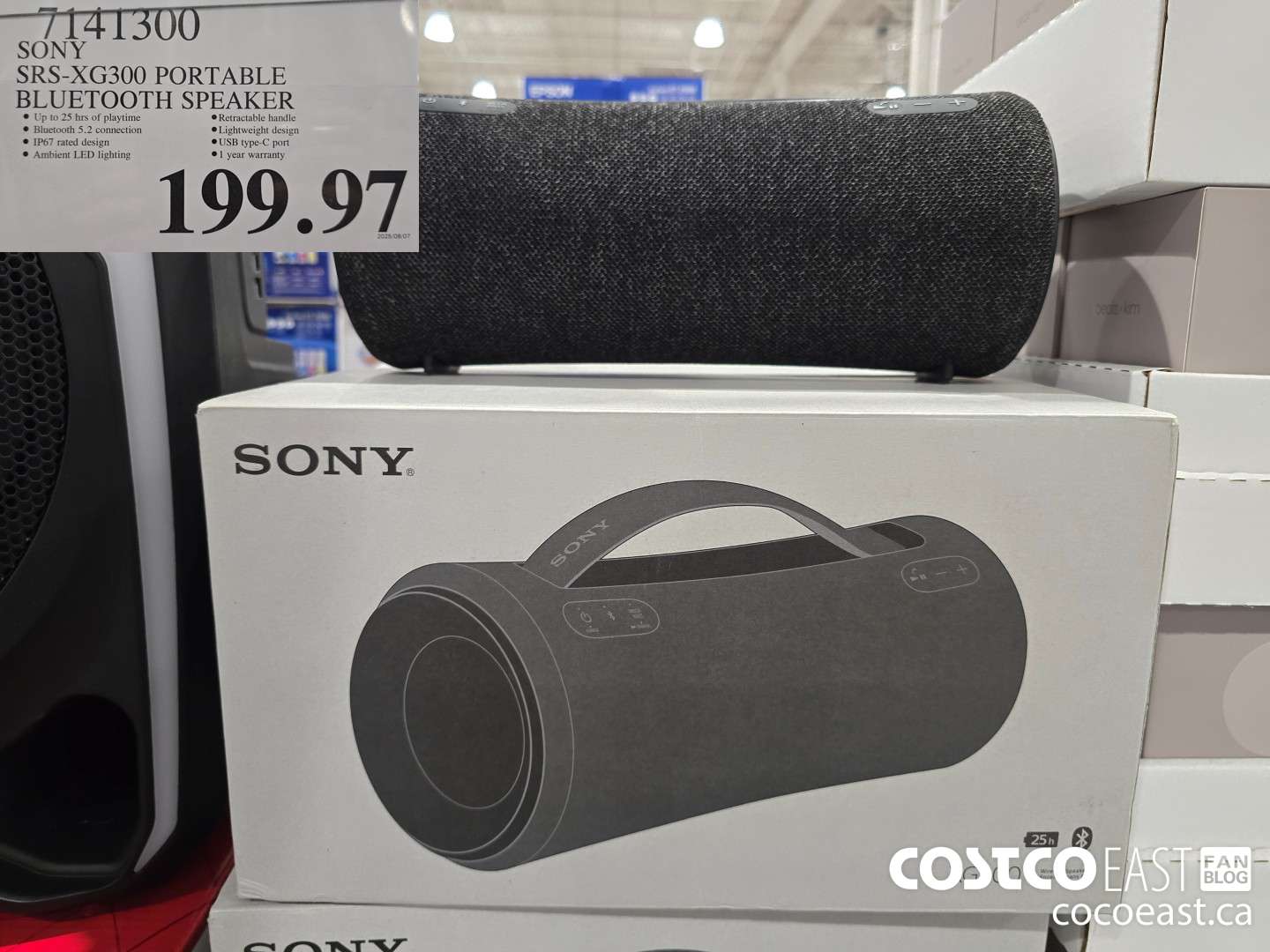 7141300 SONY SRS-XG300 PORTABLE BLUETOOTH SPEAKER $199.97