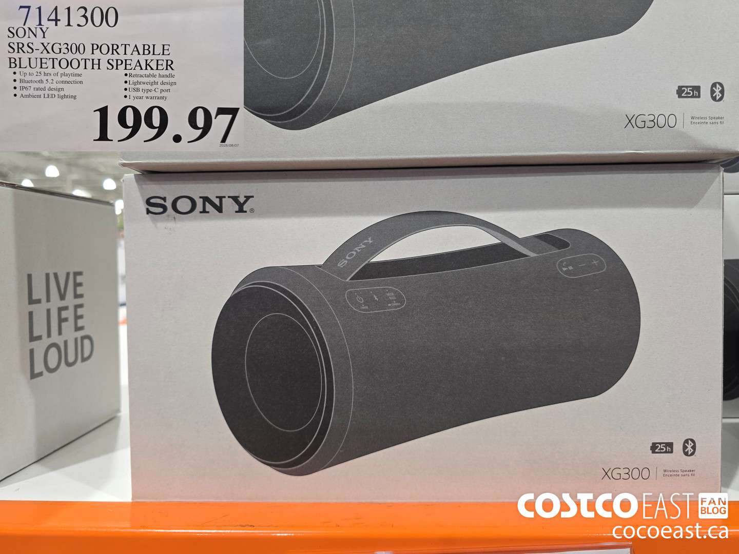 7141300 SONY SRS-XG300 PORTABLE BLUETOOTH SPEAKER $199.97