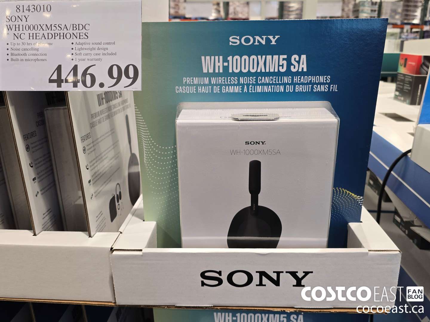 8143010 SONY WH1000XM5SA/BDC * NC HEADPHONES $446.99