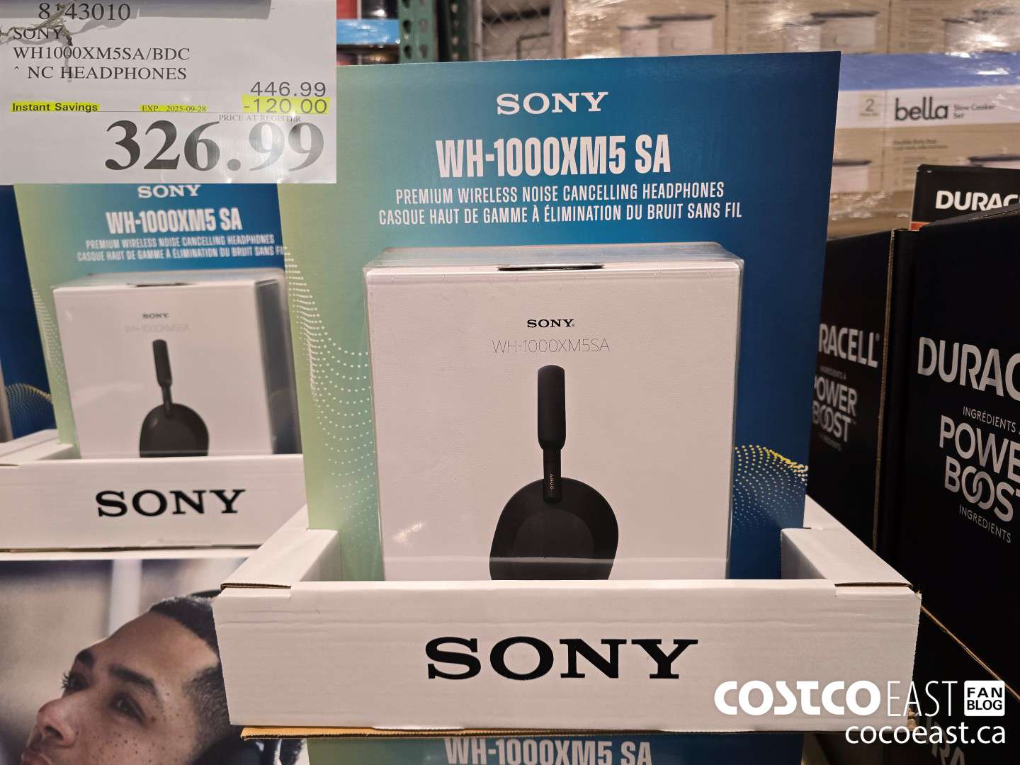 8143010 SONY WH1000XM5SA/BDC * NC HEADPHONES ($120.00 INSTANT SAVINGS EXPIRES ON 2025-09-28) $326.99