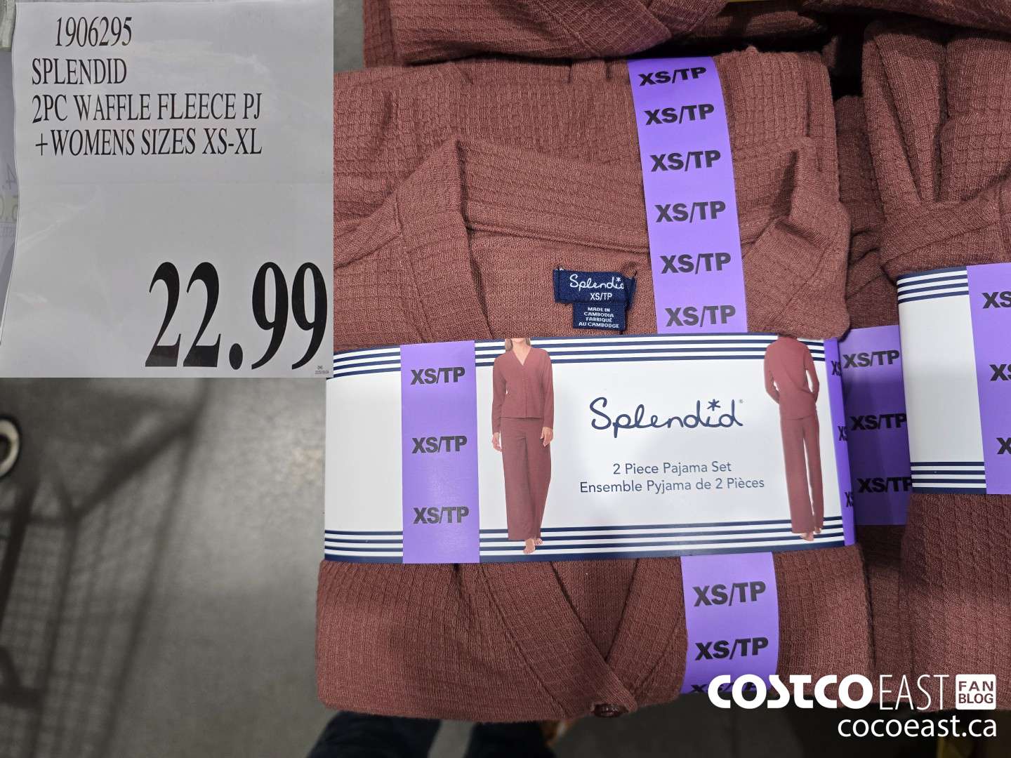 1906295 SPLENDID OPC WAFFLE FLEECE PJ + WOMENS SIZES XS-XL $22.99
