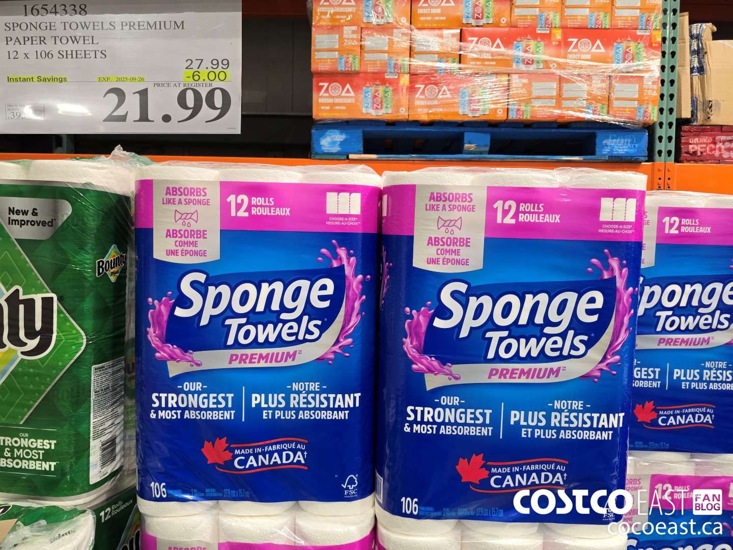 1654338 SPONGE TOWELS PREMIUM PAPER TOWEL 12 x 106 SHEETS ($6.00 INSTANT SAVINGS EXPIRES ON 2025-09-26) $21.99
